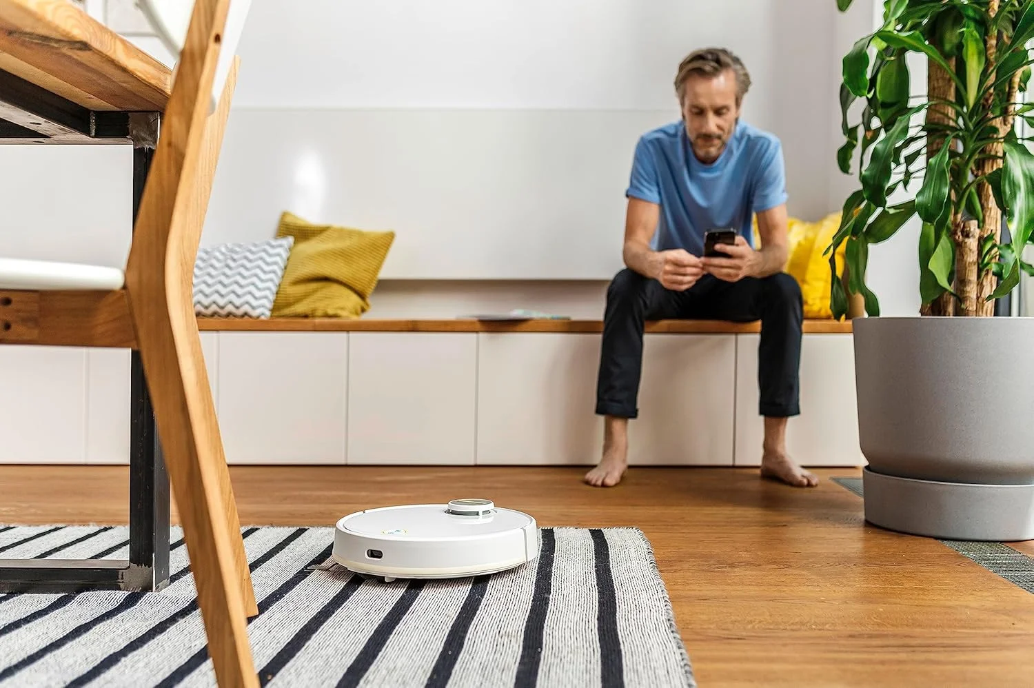 جاروبرقی رباتیک هوشمند و تی شوی کارچر مدل RCV3، خود شارژ شونده، مکش قوی با مسیریابی خودکار لیدار، مناسب برای کف سخت و فرش، سفید جاروبرقی رباتیک هوشمند و تی شوی کارچر مدل RCV3، خود شارژ شونده، مکش قوی با مسیریابی خودکار لیدار، مناسب برای کف سخت و فرش، سفید