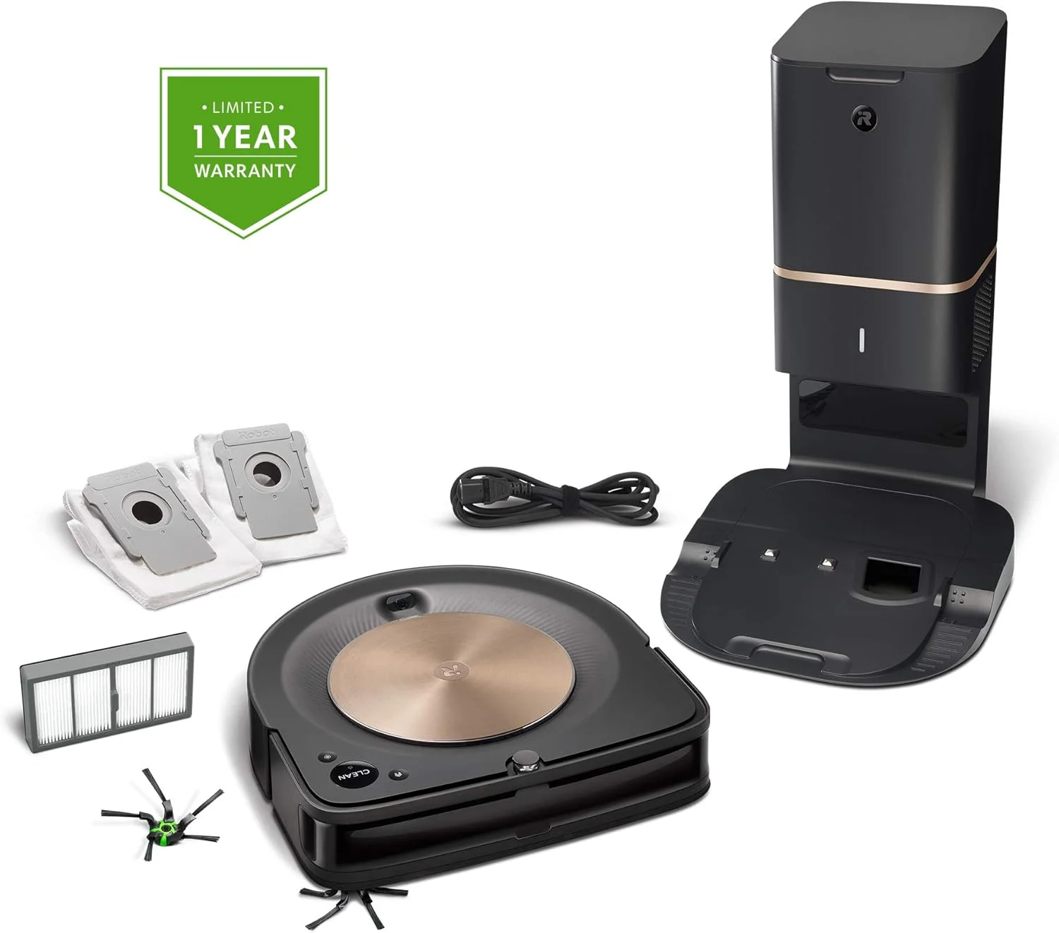 iRobot Roomba s9+ WiFi connected Robot Vacuum with Automatic Dirt Disposal PerfectEdge Technology Advanced Navigation Scheduling 2 year Warranty on Robot 1 year on Battery, Black, S955840 iRobot Roomba s9+ WiFi connected Robot Vacuum with Automatic Dirt Disposal PerfectEdge Technology Advanced Navigation Scheduling 2 year Warranty on Robot 1 year on Battery, Black, S955840