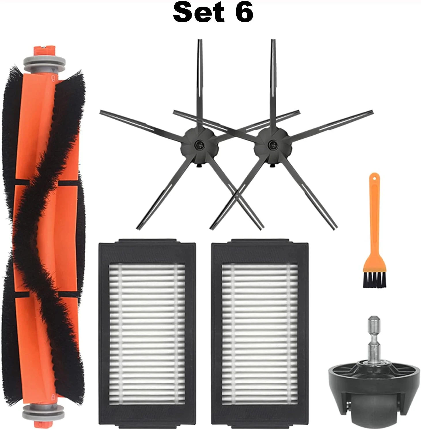 مجموعه لوازم جانبی جایگزین HUAYUWA مناسب برای جاروبرقی ربات شیائومی Mi Robot Vacuum Mop Pro (1 برس اصلی + 2 برس جانبی + 2 فیلتر + 1 چرخ + 1 ابزار) مجموعه لوازم جانبی جایگزین HUAYUWA مناسب برای جاروبرقی ربات شیائومی Mi Robot Vacuum Mop Pro (1 برس اصلی + 2 برس جانبی + 2 فیلتر + 1 چرخ + 1 ابزار)