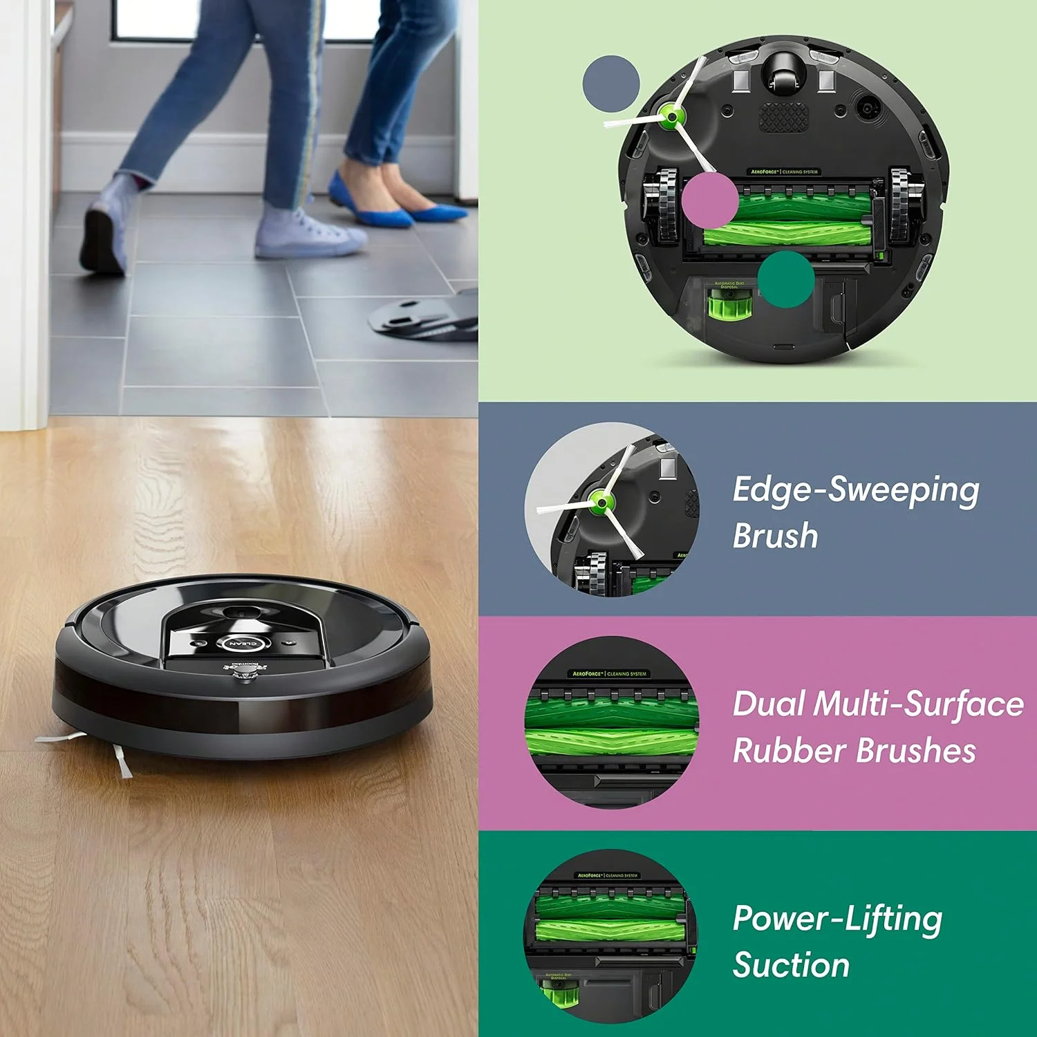 جاروبرقی رباتیک هوشمند iRobot Roomba i7 با قابلیت اتصال به Wi-Fi و نقشه برداری هوشمند (7150)، مشکی، i715020 جاروبرقی رباتیک هوشمند iRobot Roomba i7 با قابلیت اتصال به Wi-Fi و نقشه برداری هوشمند (7150)، مشکی، i715020