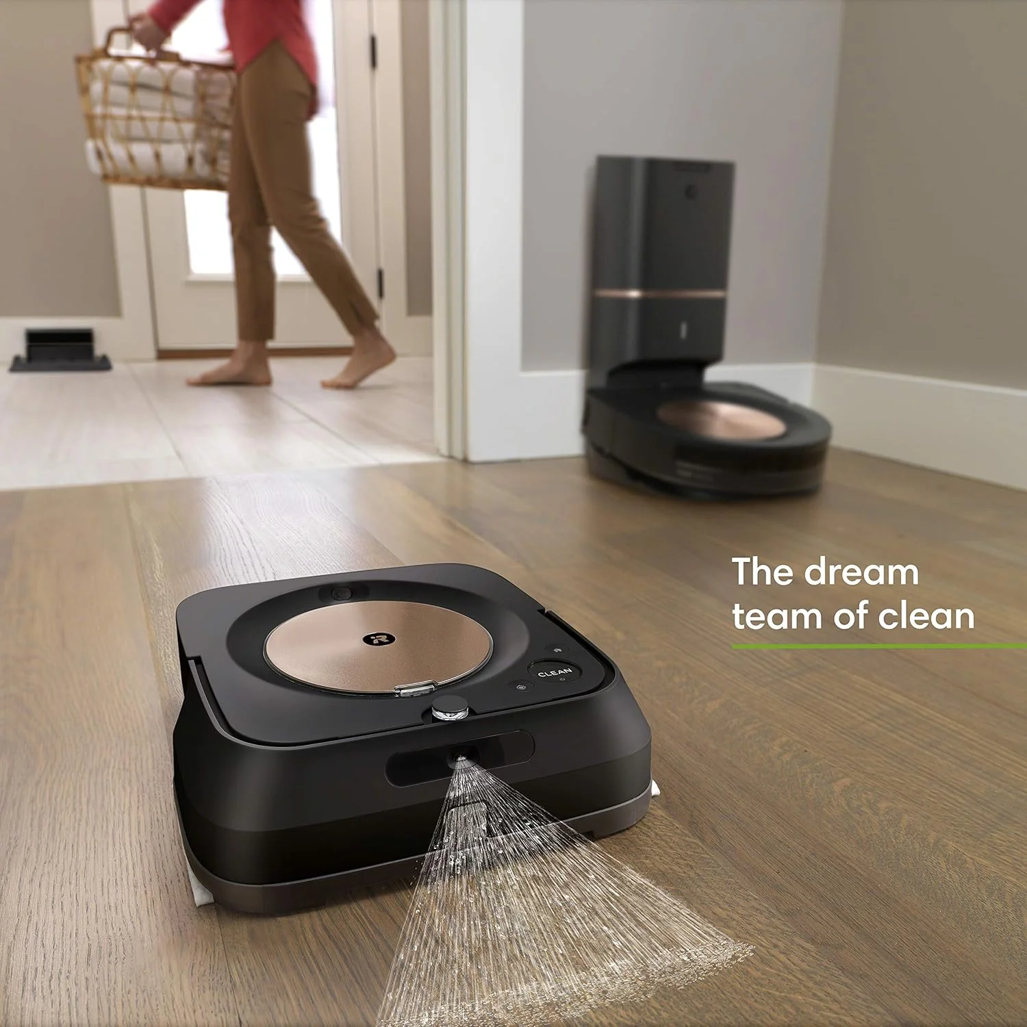 مجموعه جاروبرقی رباتیک Irobot Roomba S9+ (9550) و تی شوی رباتیک Braava Jet M6 (6112) - اتصال Wi-Fi، نقشه برداری هوشمند، مکش قدرتمند، اسپری دقیق، مناسب برای گوشه ها و لبه ها، ایده آل برای اتاق های متعدد مجموعه جاروبرقی رباتیک Irobot Roomba S9+ (9550) و تی شوی رباتیک Braava Jet M6 (6112) - اتصال Wi-Fi، نقشه برداری هوشمند، مکش قدرتمند، اسپری دقیق، مناسب برای گوشه ها و لبه ها، ایده آل برای اتاق های متعدد