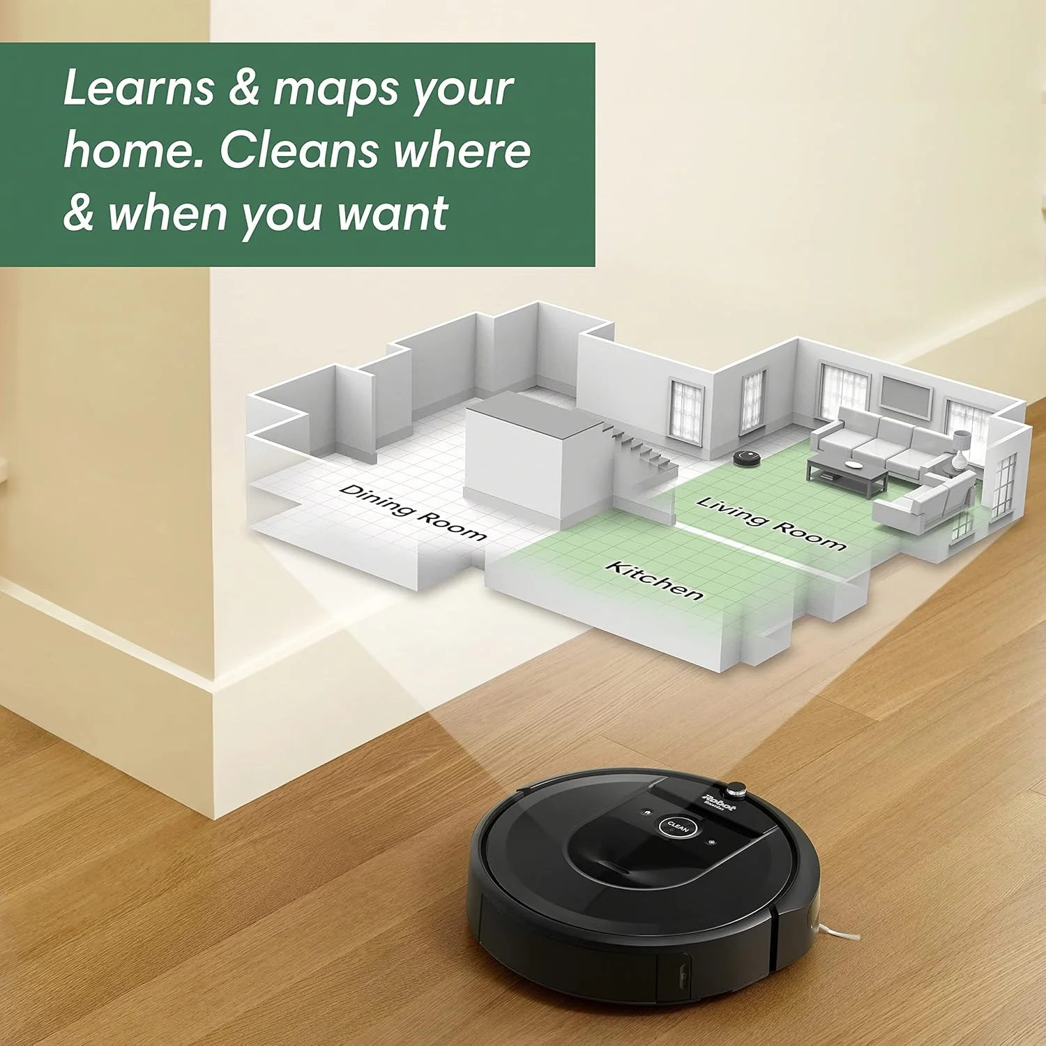 جاروبرقی رباتیک هوشمند iRobot Roomba i7 با قابلیت اتصال به Wi-Fi و نقشه برداری هوشمند (7150)، مشکی، i715020 جاروبرقی رباتیک هوشمند iRobot Roomba i7 با قابلیت اتصال به Wi-Fi و نقشه برداری هوشمند (7150)، مشکی، i715020
