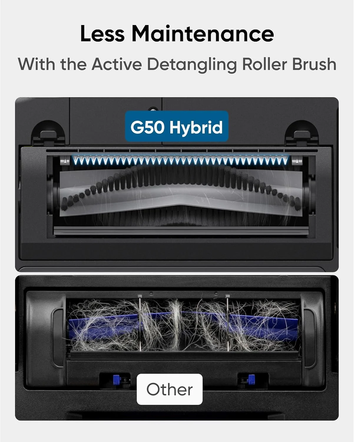 eufy G50 Hybrid Robot Vacuum with Mop, 4,000 Pa Strong Suction, Dynamic Navigation, Pro-Detangle Comb, Roller Brush, Ideal for Pet Hair, Hard Floors, Hard Floor Only eufy G50 Hybrid Robot Vacuum with Mop, 4,000 Pa Strong Suction, Dynamic Navigation, Pro-Detangle Comb, Roller Brush, Ideal for Pet Hair, Hard Floors, Hard Floor Only