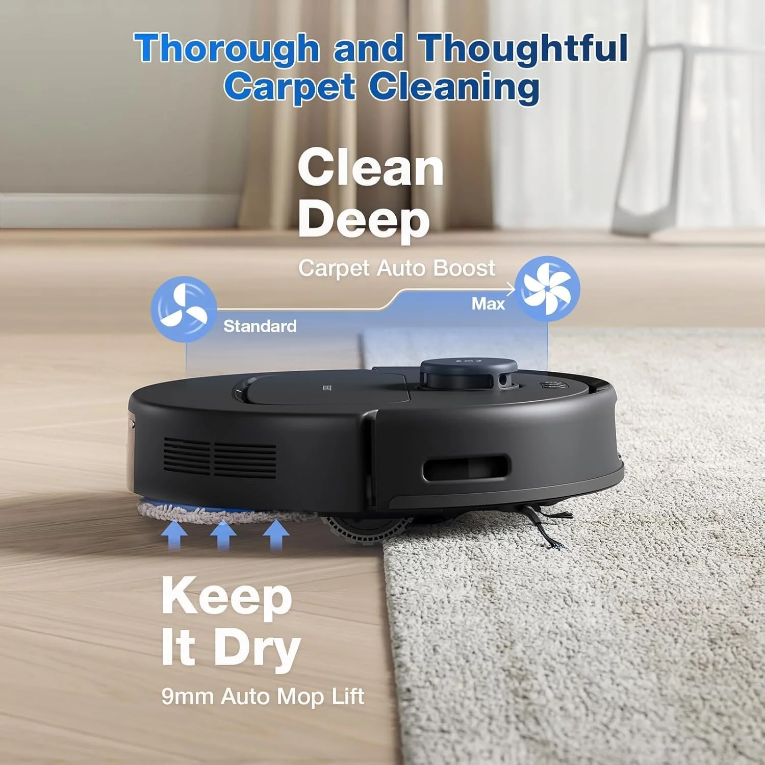 جاروبرقی رباتیک ECOVACS N30 Pro Omni به همراه ایستگاه، جاروبرقی رباتیک 10000Pa، تمیز کردن و خشک کردن با آب گرم، برس ZeroTangle 2.0، بالابر لغزشی 9 میلیمتری، تخلیه خودکار، مشکی جاروبرقی رباتیک ECOVACS N30 Pro Omni به همراه ایستگاه، جاروبرقی رباتیک 10000Pa، تمیز کردن و خشک کردن با آب گرم، برس ZeroTangle 2.0، بالابر لغزشی 9 میلیمتری، تخلیه خودکار، مشکی