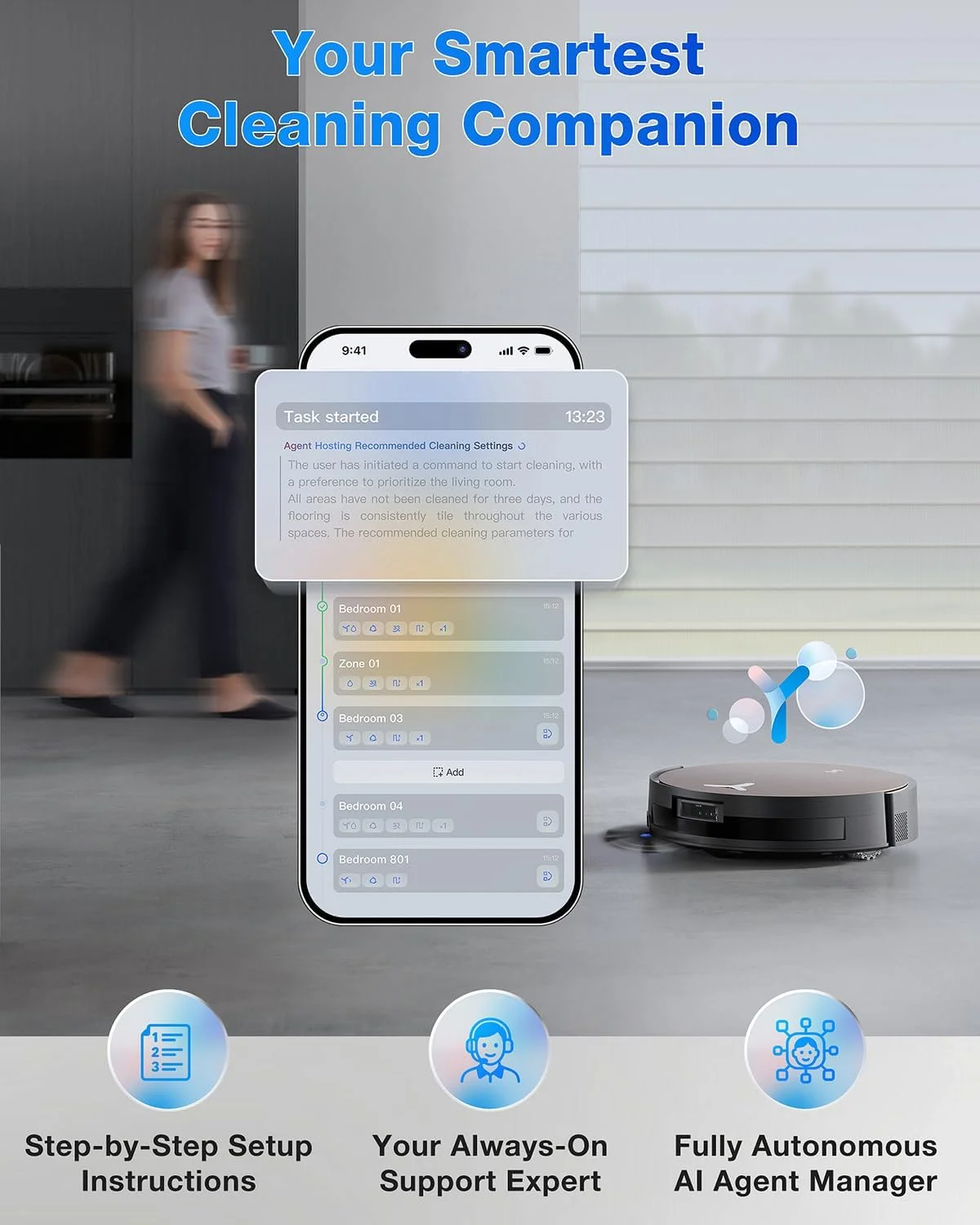 جاروبرقی رباتیک و تی شوی ECOVACS DEEBOT X11 OmniCyclone، شارژ PowerBoost، تی شوی خودشور فوری OZMO Roller 2.0، مکش قدرتمند 19500Pa، ایستگاه Bagless OmniCyclone، مسیریابی هوشمند سه بعدی AIVI جاروبرقی رباتیک و تی شوی ECOVACS DEEBOT X11 OmniCyclone، شارژ PowerBoost، تی شوی خودشور فوری OZMO Roller 2.0، مکش قدرتمند 19500Pa، ایستگاه Bagless OmniCyclone، مسیریابی هوشمند سه بعدی AIVI