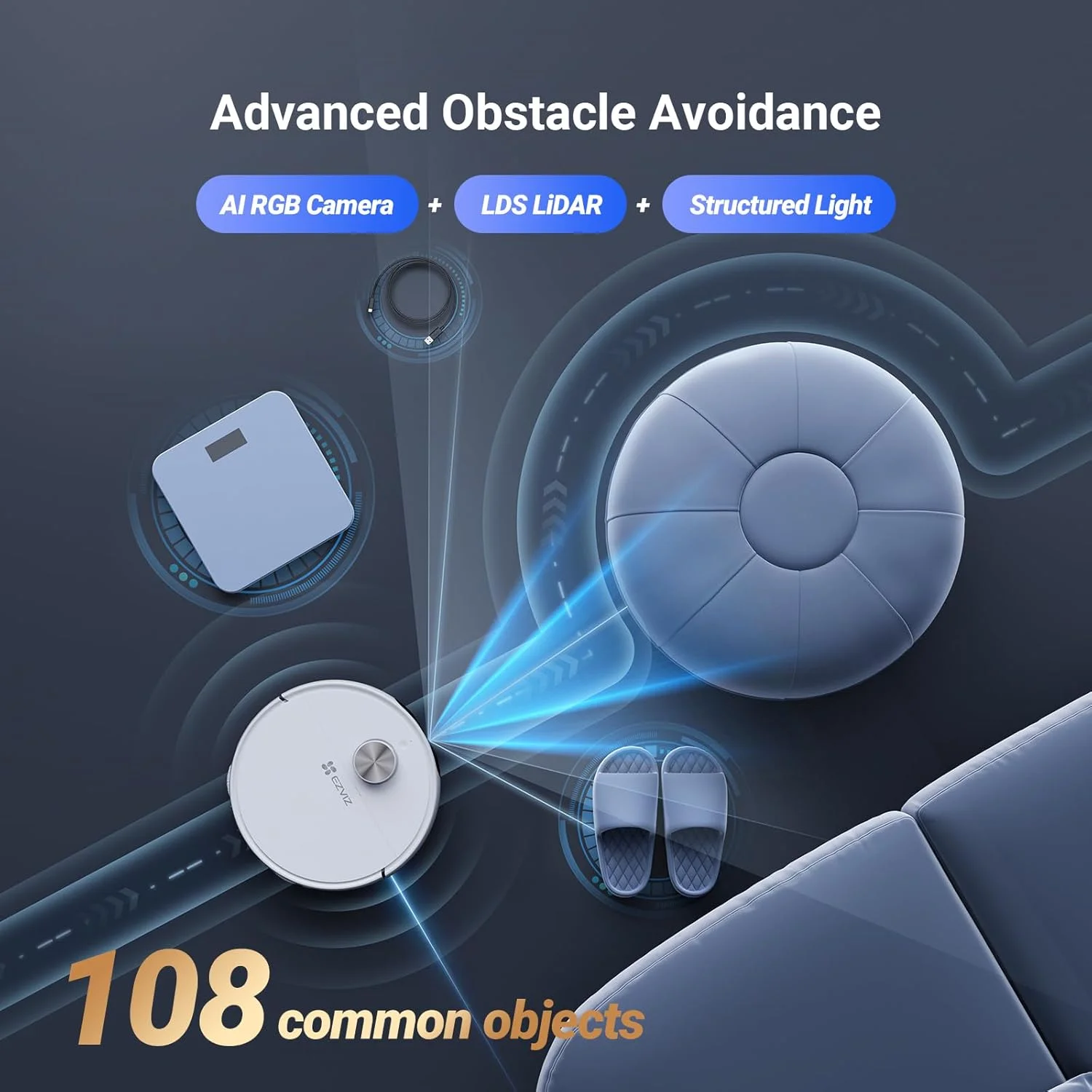 جاروبرقی رباتیک EZVIZ RS20 Max با قابلیت تی کشی، قدرت مکش 13000 پاسکال، اجتناب فعال از موانع، تخلیه خودکار/شستشوی خودکار/خشک کردن خودکار، سازگار با الکسا، گوگل و سیری جاروبرقی رباتیک EZVIZ RS20 Max با قابلیت تی کشی، قدرت مکش 13000 پاسکال، اجتناب فعال از موانع، تخلیه خودکار/شستشوی خودکار/خشک کردن خودکار، سازگار با الکسا، گوگل و سیری