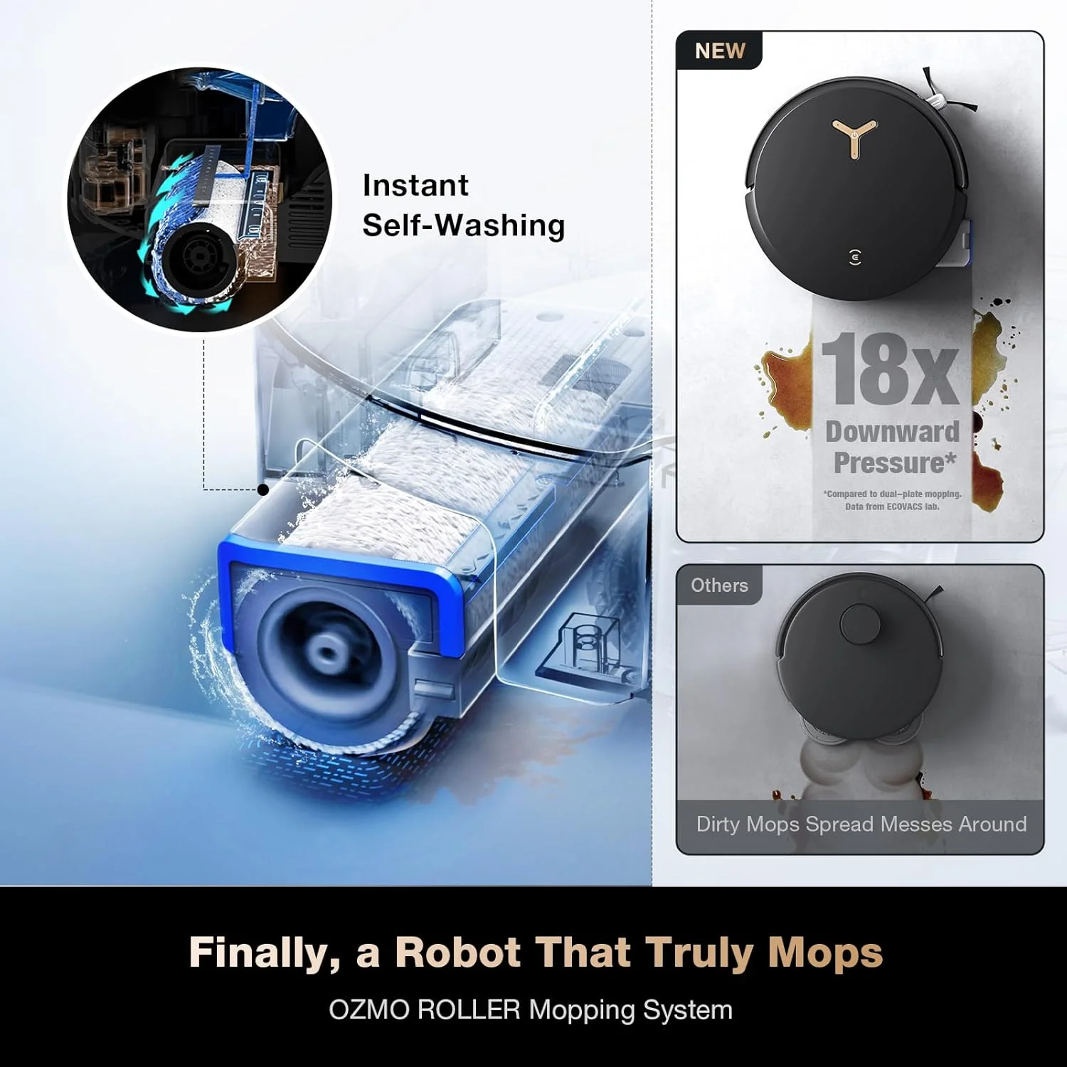 جاروبرقی رباتیک و تی شوی ECOVACS DEEBOT X8 PRO Omni، تی کشی خودشور فوری OZMO Roller، مکش 18000Pa شستشوی تی با آب گرم، افزودن خودکار محلول تمیز کننده، خشک کردن با هوای گرم، تخلیه خودکار جاروبرقی رباتیک و تی شوی ECOVACS DEEBOT X8 PRO Omni، تی کشی خودشور فوری OZMO Roller، مکش 18000Pa شستشوی تی با آب گرم، افزودن خودکار محلول تمیز کننده، خشک کردن با هوای گرم، تخلیه خودکار