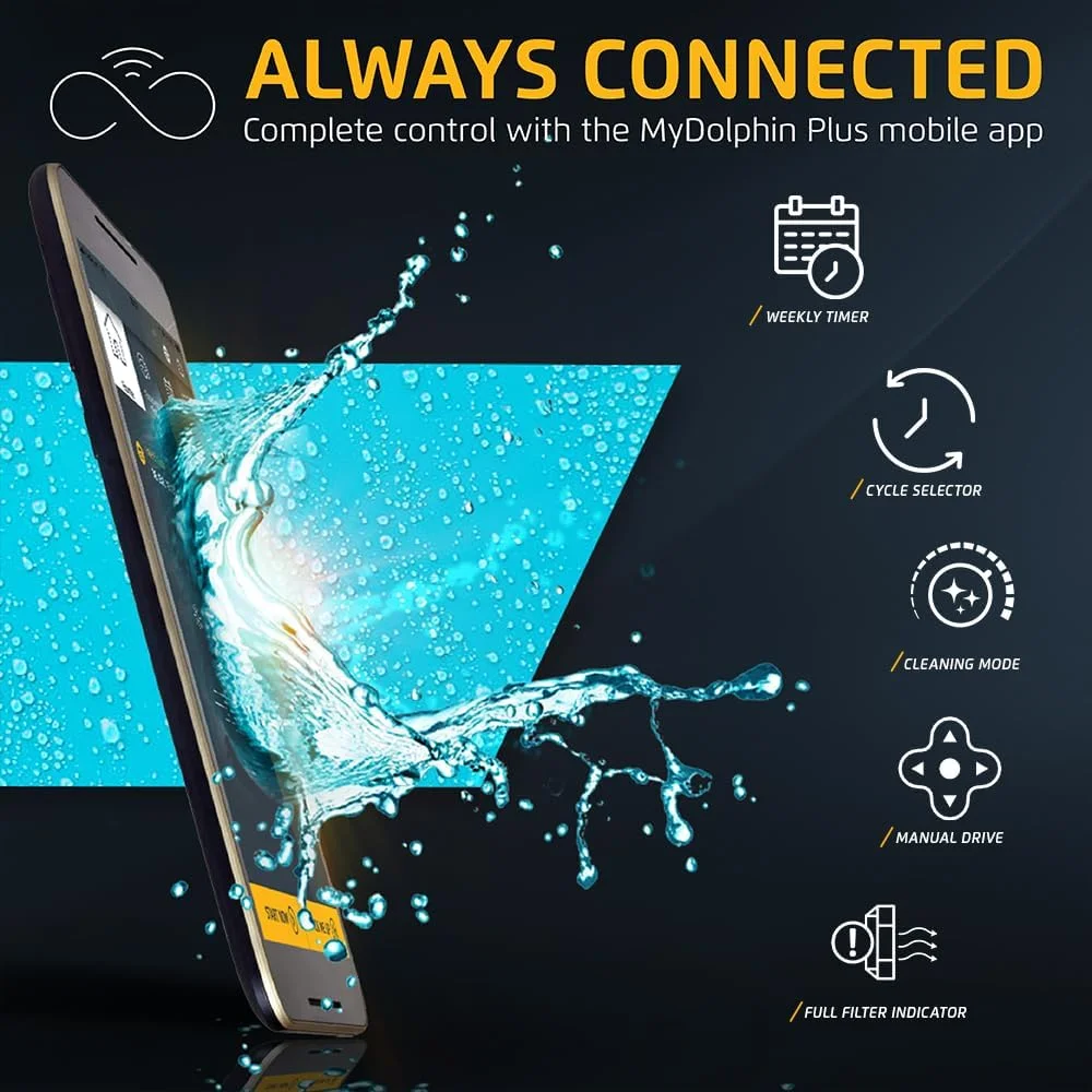 جاروبرقی رباتیک استخر دلفین Explorer E40 Wi-Fi مناسب استخرهای تا 50 فوت - برس تمیز کننده خط آب جاروبرقی رباتیک استخر دلفین Explorer E40 Wi-Fi مناسب استخرهای تا 50 فوت - برس تمیز کننده خط آب