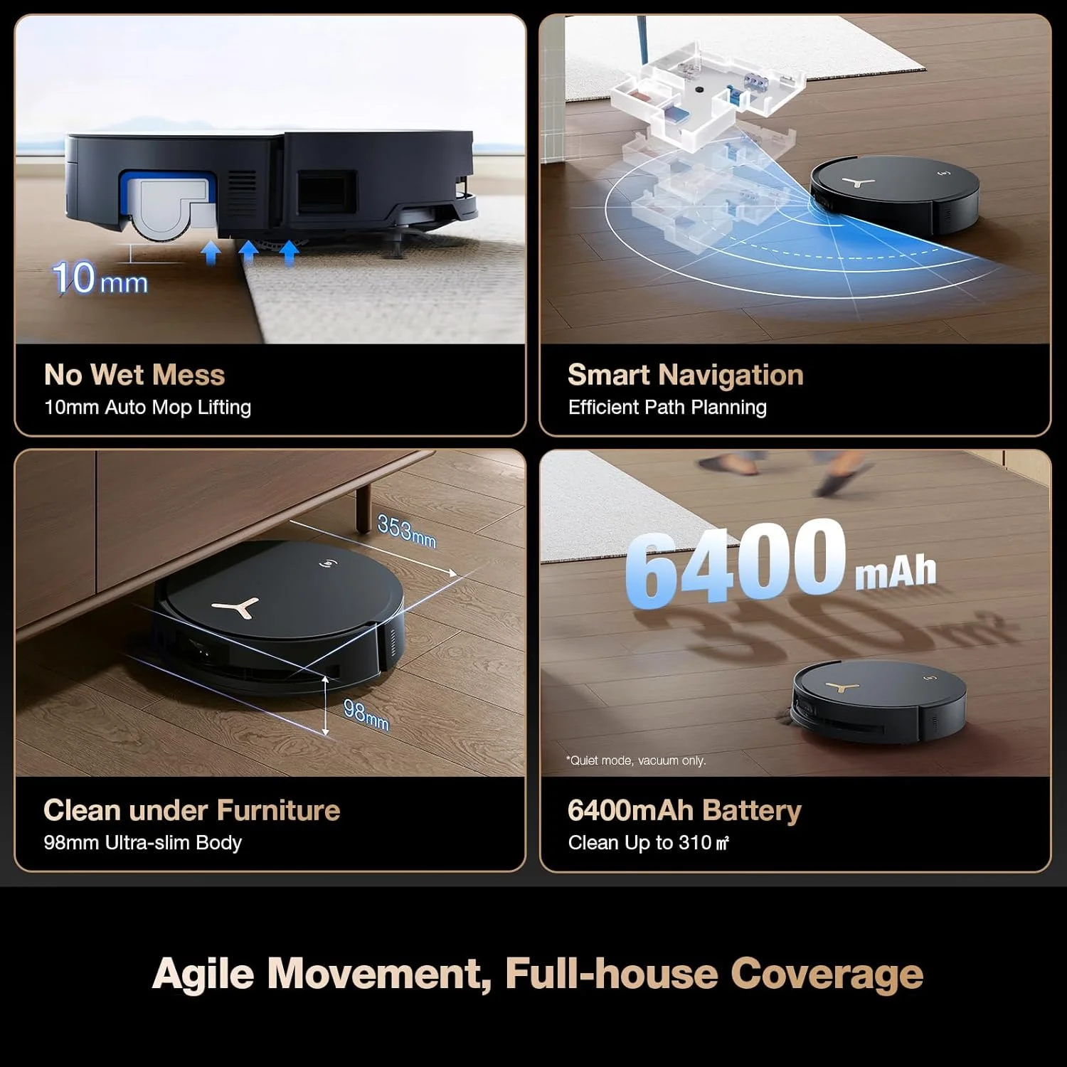 جاروبرقی رباتیک و تی شوی ECOVACS DEEBOT X8 PRO Omni، تی کشی خودشور فوری OZMO Roller، مکش 18000Pa شستشوی تی با آب گرم، افزودن خودکار محلول تمیز کننده، خشک کردن با هوای گرم، تخلیه خودکار جاروبرقی رباتیک و تی شوی ECOVACS DEEBOT X8 PRO Omni، تی کشی خودشور فوری OZMO Roller، مکش 18000Pa شستشوی تی با آب گرم، افزودن خودکار محلول تمیز کننده، خشک کردن با هوای گرم، تخلیه خودکار