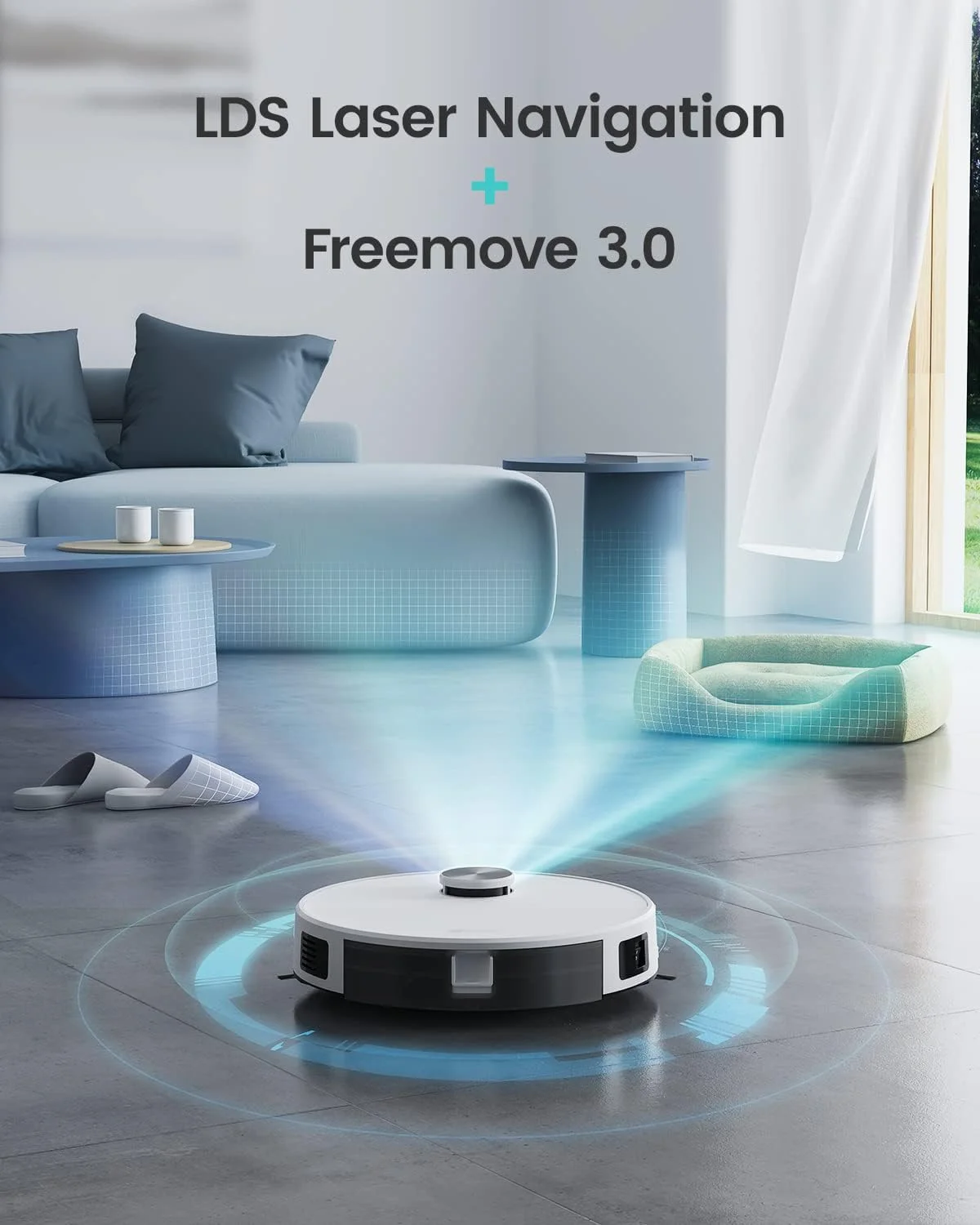 جاروبرقی رباتیک و تی شوی لِفانت، مسیریابی LiDAR، مکش 4000Pa، زمان کارکرد 150 دقیقه، جاروبرقی رباتیک با قابلیت شارژ خودکار، نقشه برداری چند طبقه، مناطق ممنوعه، ایده آل برای موی حیوانات خانگی، فرش، کف سخت (M1 New)
