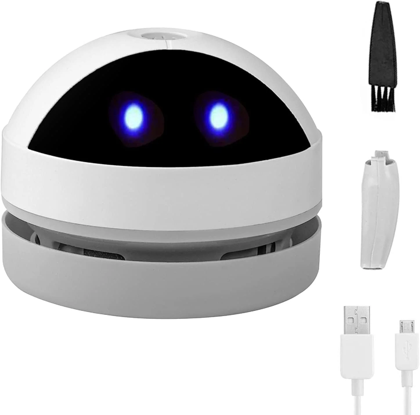 جاروبرقی رومیزی کوچک Azonee، جاروبرقی رباتیک برای میز کار، جاروبرقی USB کوچک قابل حمل و بی صدا برای جمع آوری اشیاء ریز، خرده نان، خرده پاک کن، مو، پولک برای خانه، دفتر، آشپزخانه، کیبورد پیانو