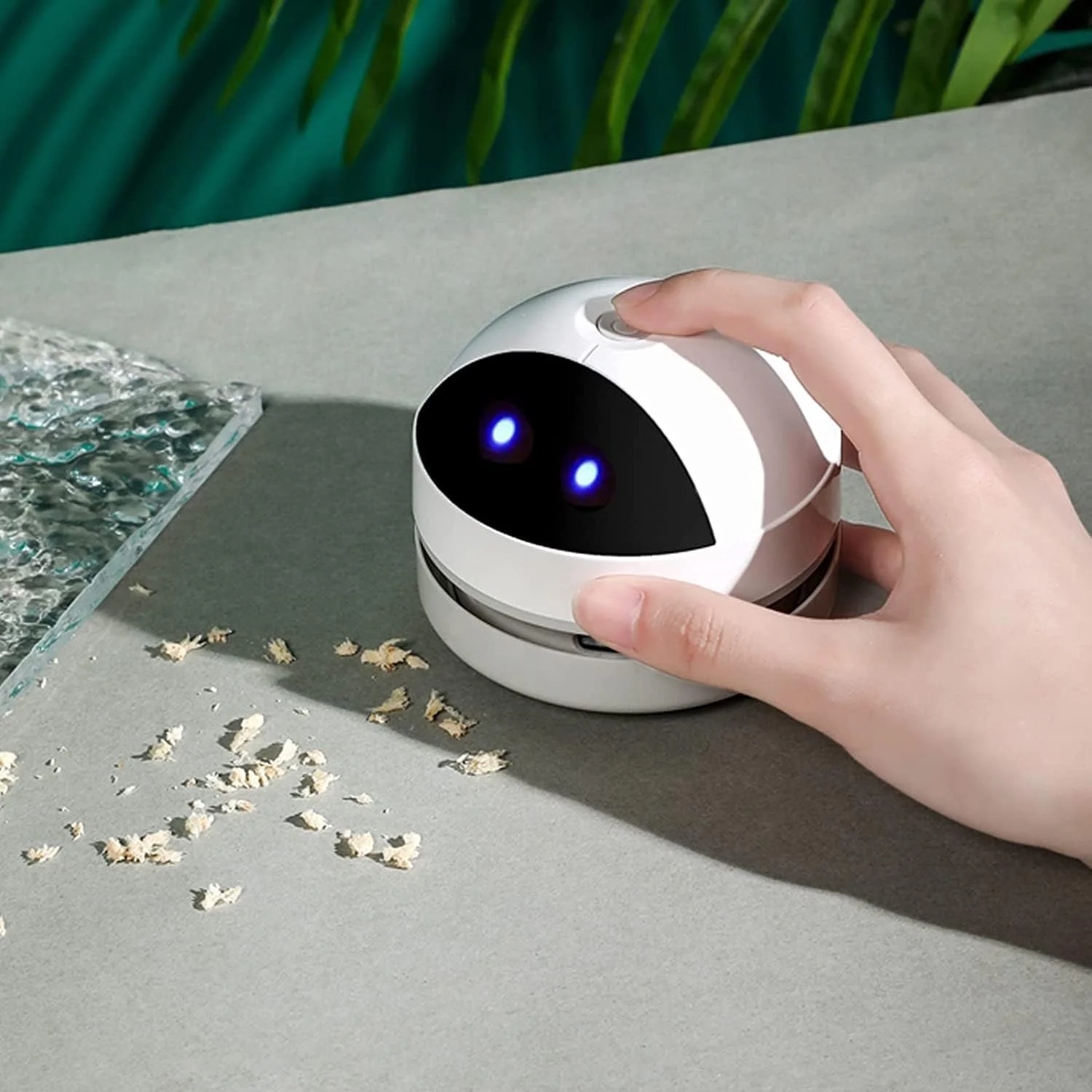 جاروبرقی رومیزی کوچک Azonee، جاروبرقی رباتیک برای میز کار، جاروبرقی USB کوچک قابل حمل و بی صدا برای جمع آوری اشیاء ریز، خرده نان، خرده پاک کن، مو، پولک برای خانه، دفتر، آشپزخانه، کیبورد پیانو
