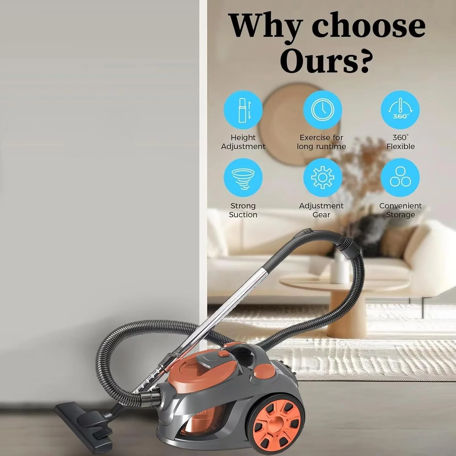 جاروبرقی 3300 واتی، جاروبرقی سطلی بدون کیسه چند چرخهای با فیلتراسیون سیکلون 20 کیلو پاسکال با کابل 5 متری، مخزن گرد و غبار 3 لیتری فیلتر قابل شستشو ضد باکتری برای موی حیوانات خانگی، کفهای سخت، فرش، خانه و محل کار جاروبرقی 3300 واتی، جاروبرقی سطلی بدون کیسه چند چرخهای با فیلتراسیون سیکلون 20 کیلو پاسکال با کابل 5 متری، مخزن گرد و غبار 3 لیتری فیلتر قابل شستشو ضد باکتری برای موی حیوانات خانگی، کفهای سخت، فرش، خانه و محل کار