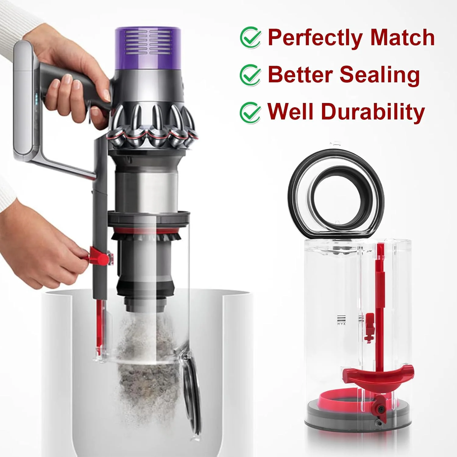 مخزن گرد و غبار جایگزین Coodss برای جاروبرقی V10 SV12، قطعات جایگزین مخزن بزرگ، شماره قطعه 969509-01 مخزن گرد و غبار جایگزین Coodss برای جاروبرقی V10 SV12، قطعات جایگزین مخزن بزرگ، شماره قطعه 969509-01