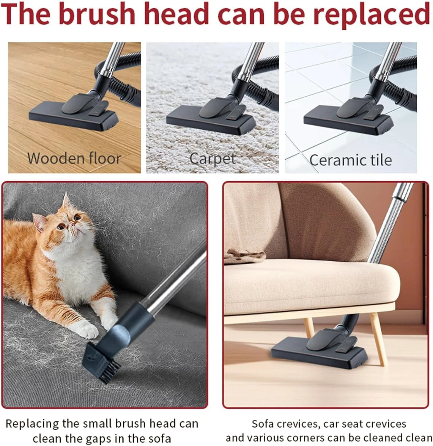 جاروبرقی سطلی سیم دار 3600 وات 3.5 لیتری با قدرت مکش 26 کیلو پاسکال، جاروبرقی سبک وزن چند سیکلونی بدون کیسه، شلنگ چرخان 360 درجه 4 متری و فیلتر HEPA قابل شستشو برای کف های سخت، موی حیوانات خانگی، فرش