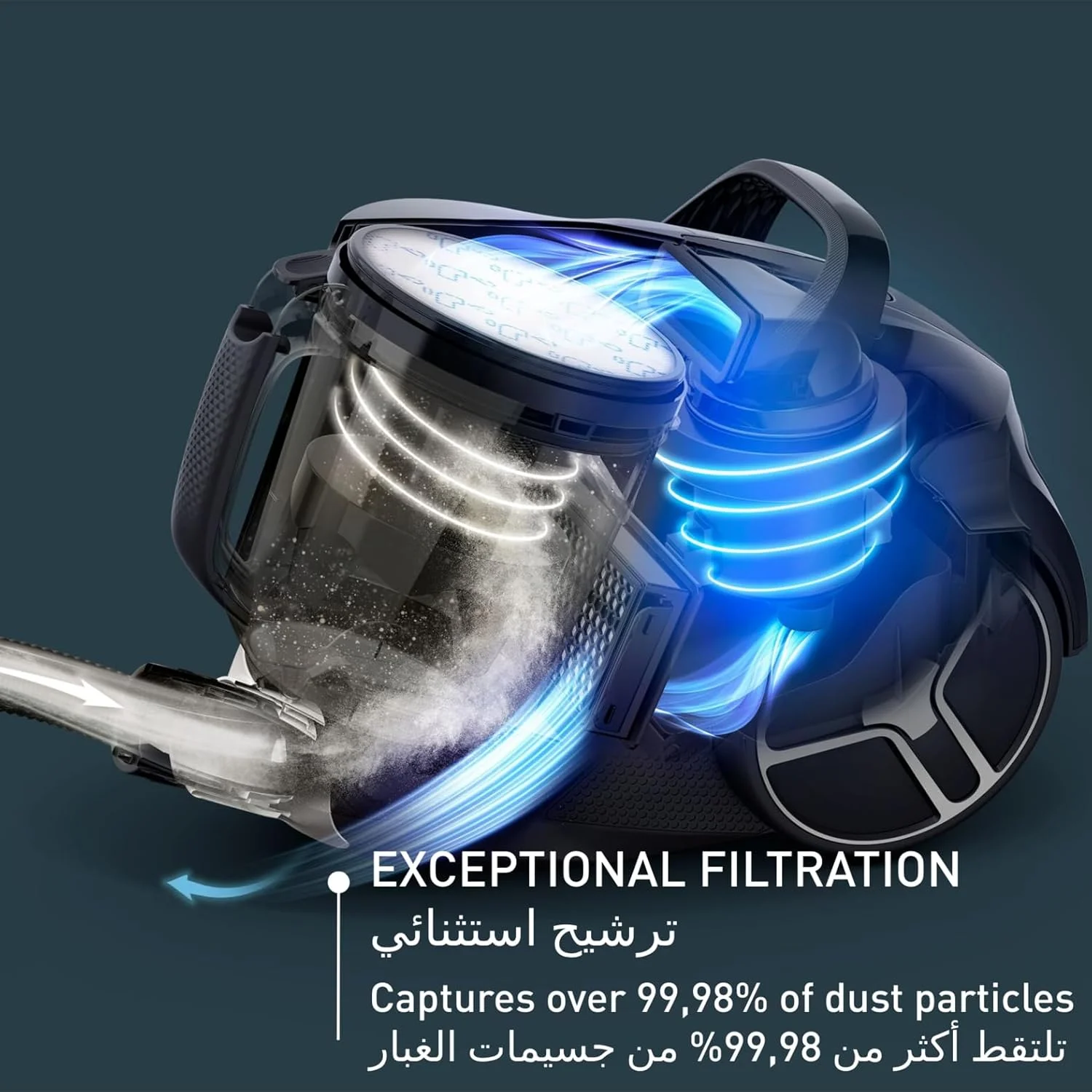 جاروبرقی بدون کیسه تفال | جاروبرقی سطلی کلاسیک Compact Power XXL | 900 وات | موتور کم مصرف | فیلتراسیون سیکلونیک پیشرفته 3 مرحله ای | TW4B25HA