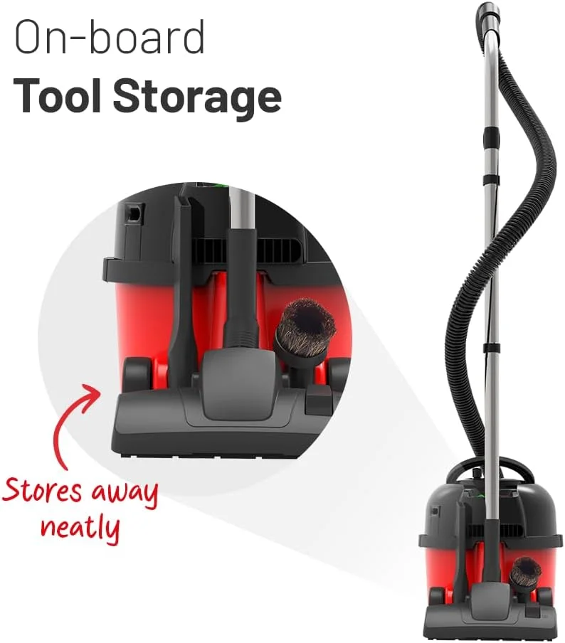 جاروبرقی کیسه ای استوانه ای هنری HVR 160-11، 620 وات، 6 لیتر، قرمز و مشکی