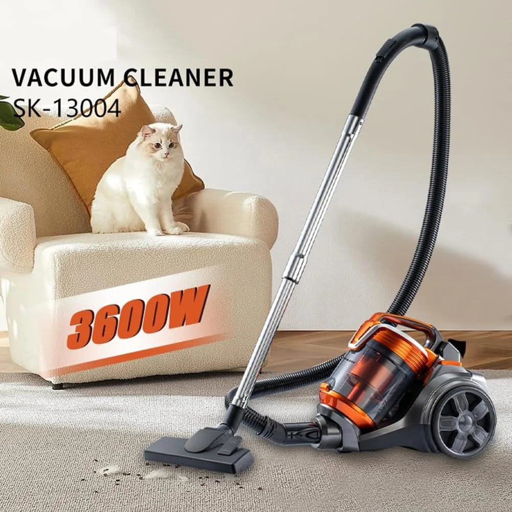 جاروبرقی MiBoce، جاروبرقی سیلندری بدون کیسه 3600 وات، با پوشش بالایی قابل مشاهده، مخزن گرد و غبار با ظرفیت بالا 3.5 لیتری، سبک و کم صدا، برای تمیز کردن خانه