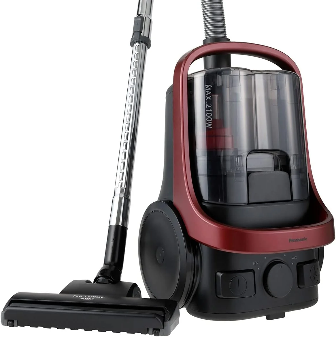 جاروبرقی بدون کیسه پاناسونیک مدل MC-CL607RE47 با توان 2100 وات، قرمز