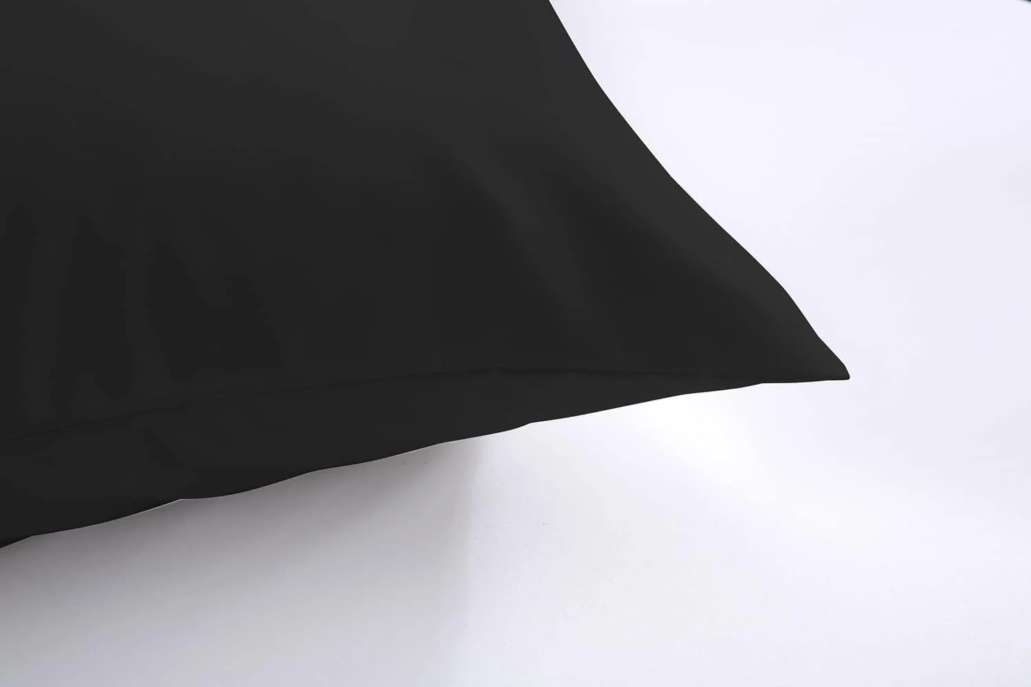Lanest Housing Pillow Cases Queen, 2 Pack Black Microfiber Pillow Case with 2000 Thread Count, Breathable and Super Soft Pillowcase Queen Size Lanest Housing Pillow Cases Queen, 2 Pack Black Microfiber Pillow Case with 2000 Thread Count, Breathable and Super Soft Pillowcase Queen Size
