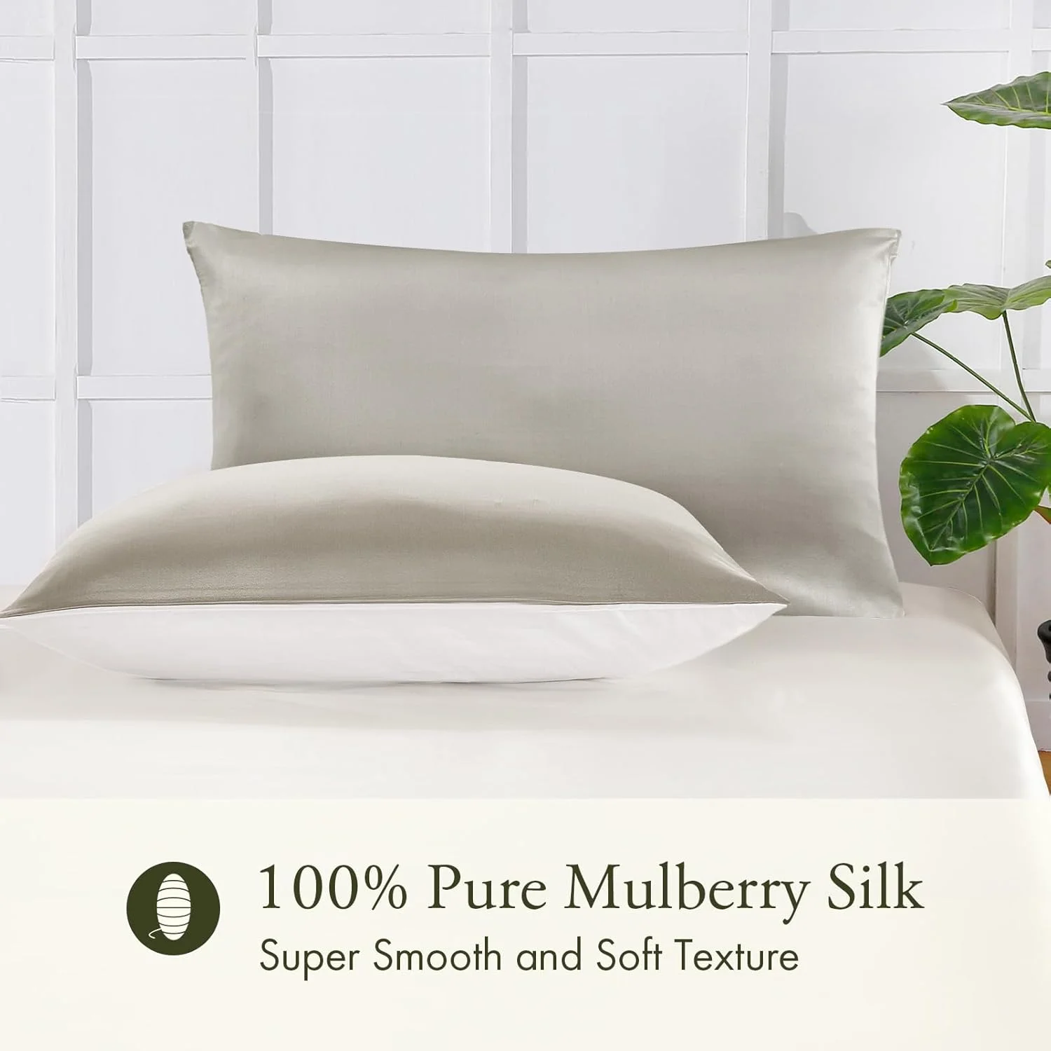 روبالشی ابریشمی خالص LilySilk (کینگ، نقرهای خاکستری) - 100% ابریشم توت برای مو، با زیره نخی، دارای زیپ مخفی، ضد حساسیت، کینگ 50cm x 90cm، نقرهای خاکستری، 19 Momme، جعبه هدیه روبالشی ابریشمی خالص LilySilk (کینگ، نقرهای خاکستری) - 100% ابریشم توت برای مو، با زیره نخی، دارای زیپ مخفی، ضد حساسیت، کینگ 50cm x 90cm، نقرهای خاکستری، 19 Momme، جعبه هدیه