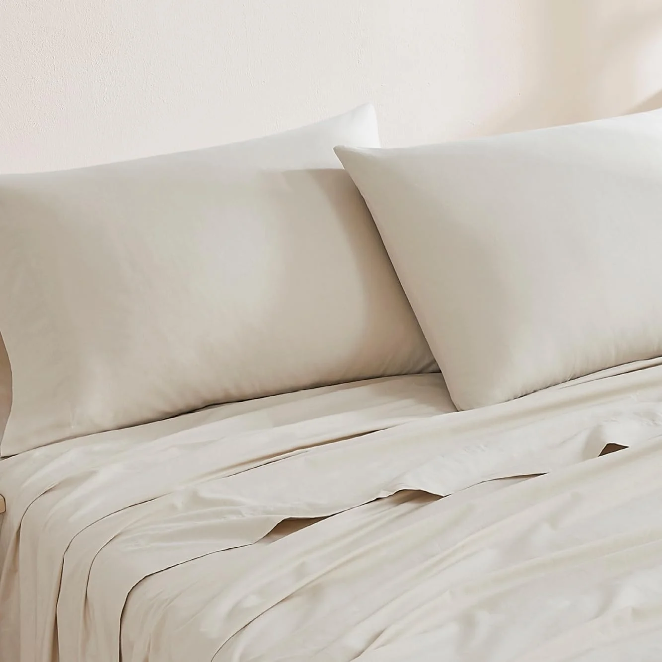 روبالشی استاندارد بژ از جنس پنبه ارگانیک Linen Closet