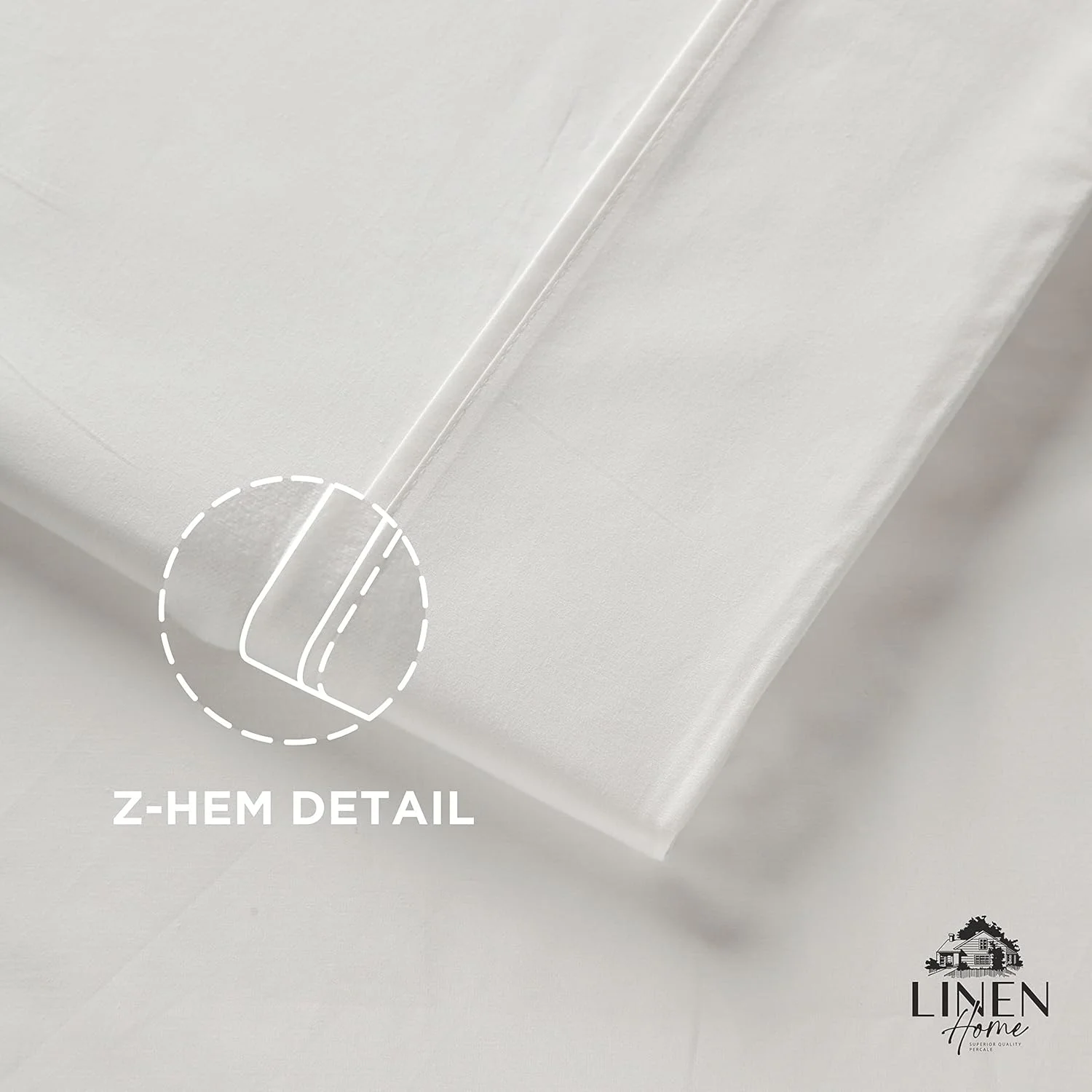 روبالشی های پرکال 100% پنبه ای Linen Home سایز کوئین، سفید، 2 عدد روبالشی، ملحفه خنک و بادوام روبالشی های پرکال 100% پنبه ای Linen Home سایز کوئین، سفید، 2 عدد روبالشی، ملحفه خنک و بادوام
