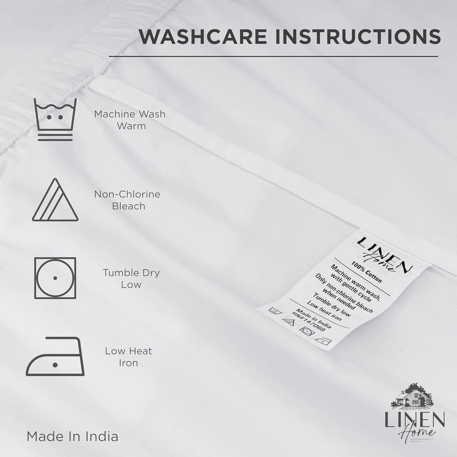 روبالشی های پرکال 100% پنبه ای Linen Home سایز کوئین، سفید، 2 عدد روبالشی، ملحفه خنک و بادوام روبالشی های پرکال 100% پنبه ای Linen Home سایز کوئین، سفید، 2 عدد روبالشی، ملحفه خنک و بادوام