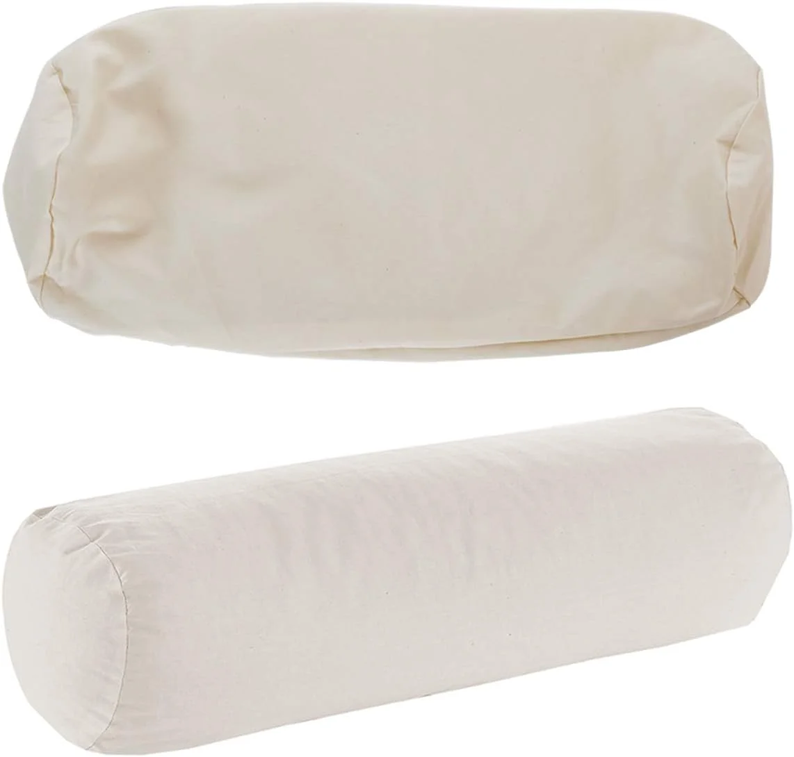 روکش بالش استوانه ای پنبه ارگانیک Lofe - یک عدد 43 × 15 سانتی متر - تراکم بافت 300 - نرم و تنفس پذیر - سفید مایل به کرم