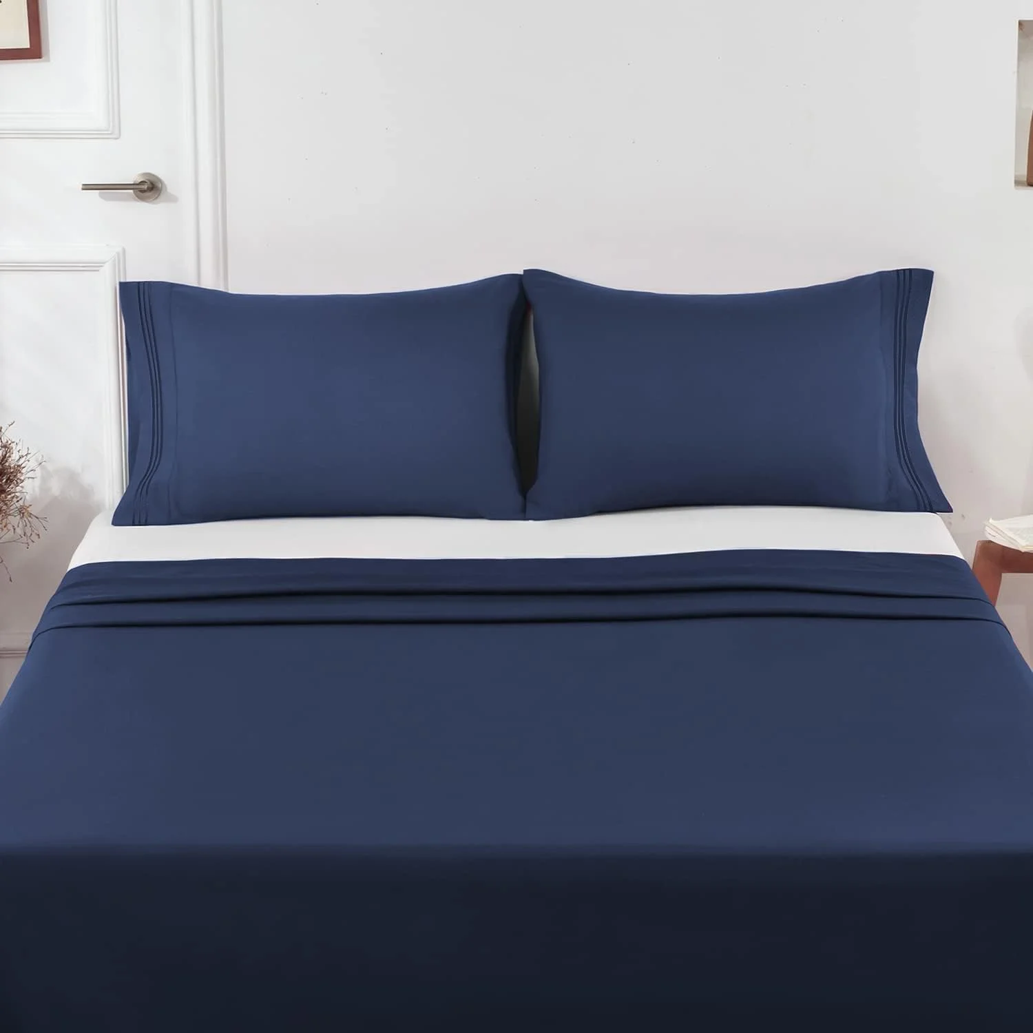 روبالشی لیرکس LiveComfort (دو عددی)، روبالشی های میکروفایبر نرم برس خورده سایز کینگ گلدوزی شده، قابل شستشو در ماشین لباسشویی، ضد چروک و تنفسی (آبی، کینگ) روبالشی لیرکس LiveComfort (دو عددی)، روبالشی های میکروفایبر نرم برس خورده سایز کینگ گلدوزی شده، قابل شستشو در ماشین لباسشویی، ضد چروک و تنفسی (آبی، کینگ)