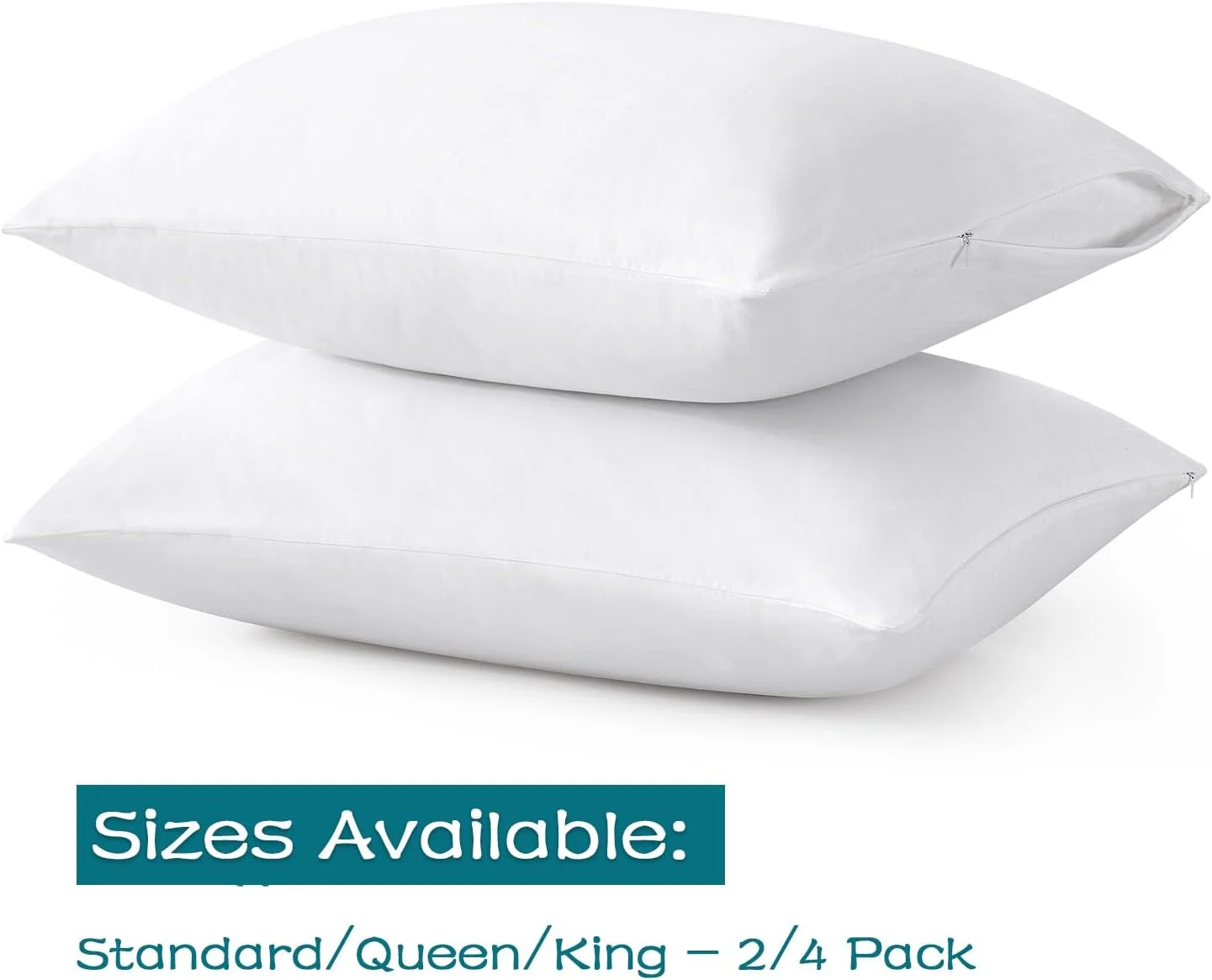 LOSAFEFE 100% Cotton Zippered Pillow Cases Standard Size Set of 4, Super Soft & Breathable Pillow Protectors with Zipper, White Pillow Case Covers 20x26 Inches LOSAFEFE 100% Cotton Zippered Pillow Cases Standard Size Set of 4, Super Soft & Breathable Pillow Protectors with Zipper, White Pillow Case Covers 20x26 Inches