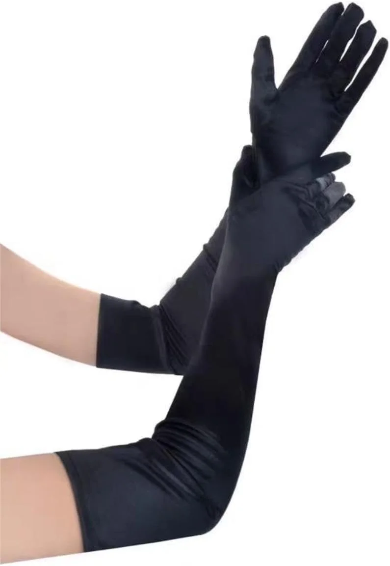 Eitonbu Women's Over Elbow 21" Stretch Long Spandex Opera Gloves， Evening Party Mittens Satin Gloves，Length Finger Gloves