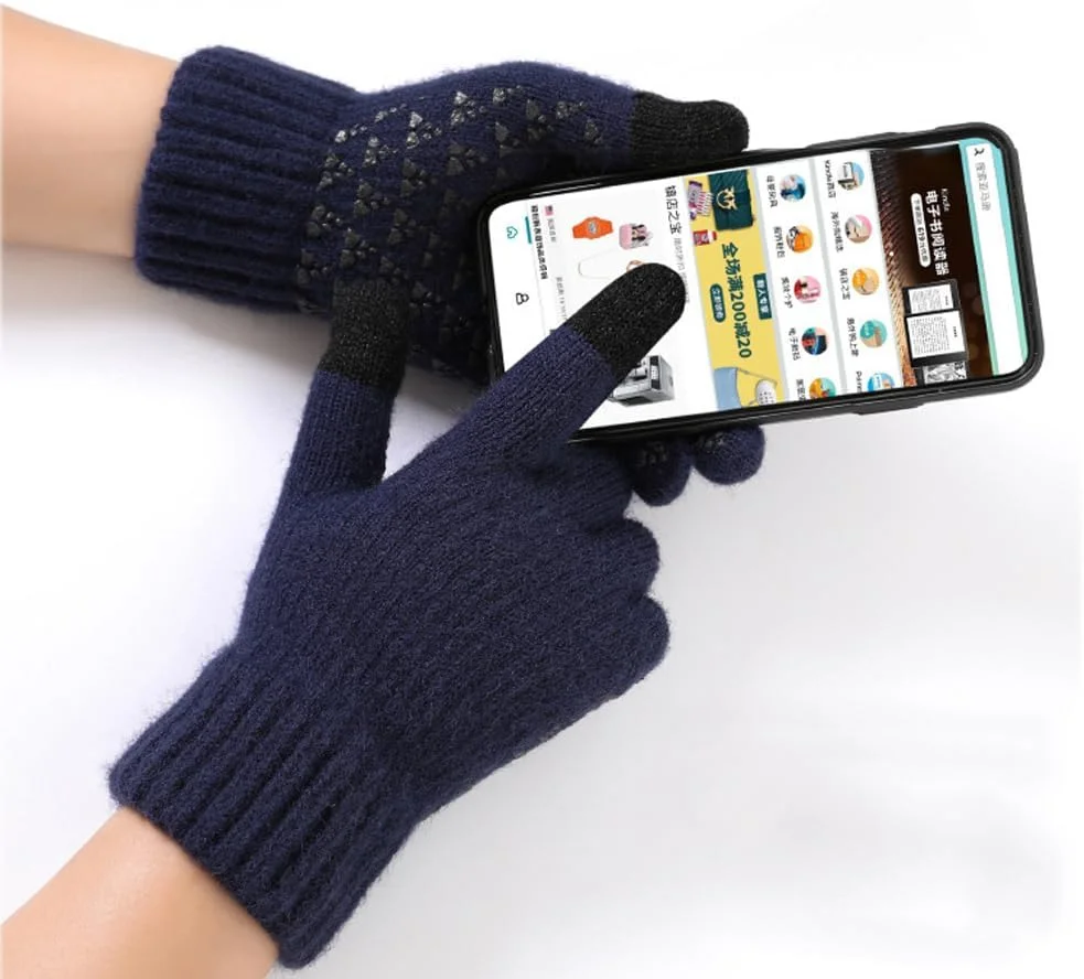 ELECDON Winter Touchscreen Gloves, Women's Winter Touchscreen Gloves with Fleece Lining, Warm Knit Gloves with Elastic Cuffs for Cold Weather ELECDON Winter Touchscreen Gloves, Women's Winter Touchscreen Gloves with Fleece Lining, Warm Knit Gloves with Elastic Cuffs for Cold Weather