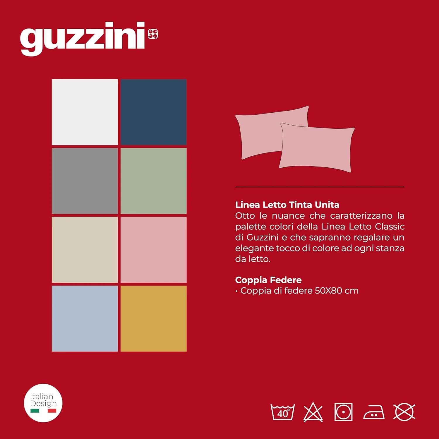 SWEET HOME GUZZINI Classic - 2 روبالشی برای تخت خواب 50 × 80 سانتی متر ساخته شده از 100% پنبه پرکال، دارای گواهی OekoTex، تازه و قابل تنفس، روبالشی با لبه 15 سانتی متری، ملحفه ظریف، نرم و لطیف SWEET HOME GUZZINI Classic - 2 روبالشی برای تخت خواب 50 × 80 سانتی متر ساخته شده از 100% پنبه پرکال، دارای گواهی OekoTex، تازه و قابل تنفس، روبالشی با لبه 15 سانتی متری، ملحفه ظریف، نرم و لطیف