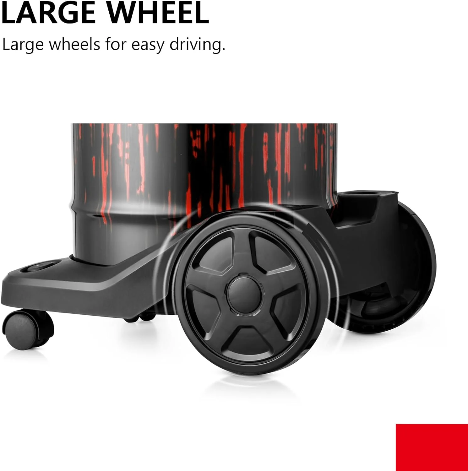 جاروبرقی سطلی توشیبا، مکش 20000 پاسکال، توان 1800 وات، ظرفیت 20 لیتر، دارای دسته فشاری و چرخ های بزرگ، قابلیت دمندگی، ایده آل برای تمیز کردن منزل و داخل خودرو، قرمز/مشکی، VC-DR180A