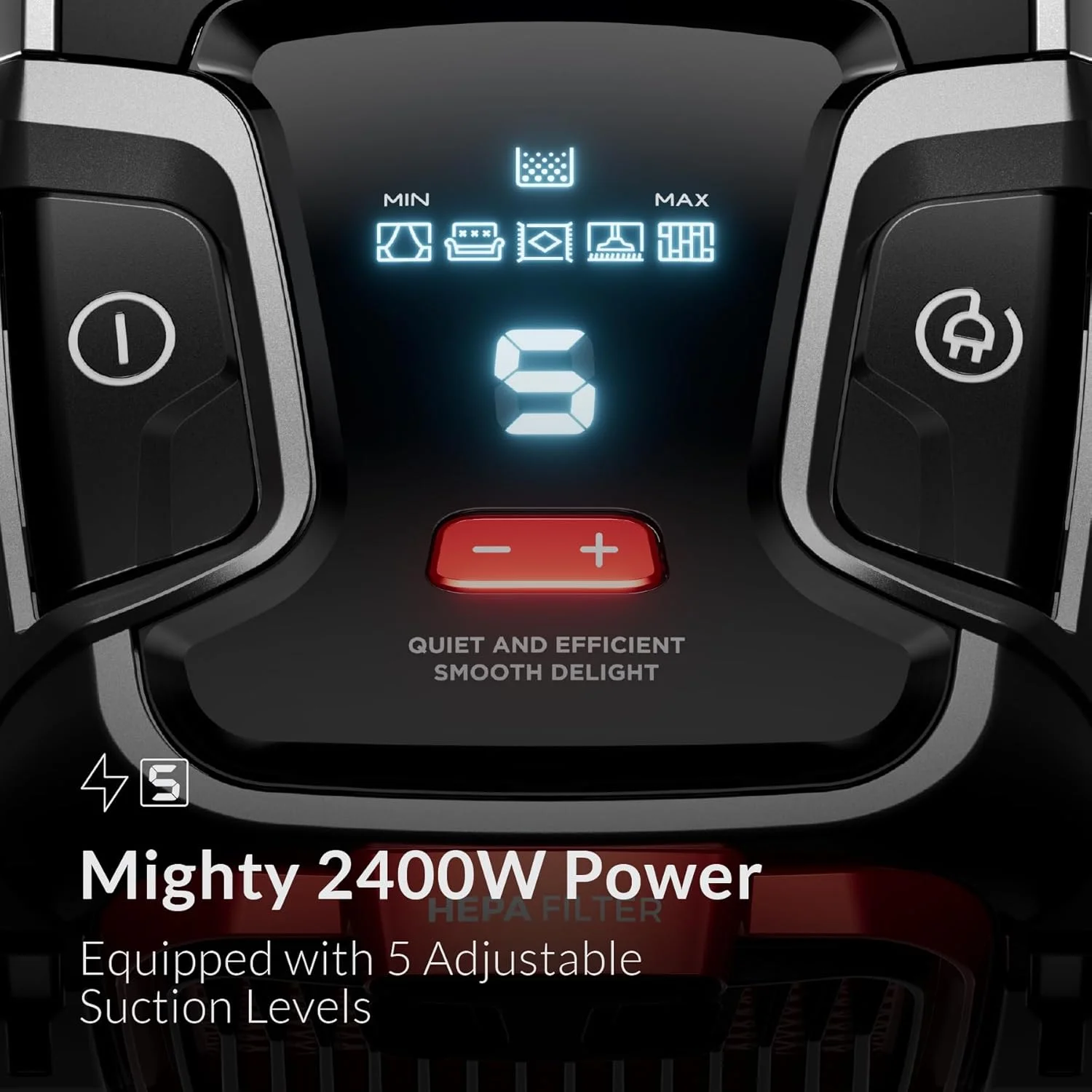 جاروبرقی 2400 وات فلر آلمان، کنترل از راه دور روی دسته، فوق العاده بی صدا، ظرفیت 6 لیتری گرد و غبار، برس توربو + عملکرد دمنده، فیلتراسیون 5 مرحله ای با HEPA، مدل VC240، نسخه امارات (خاکستری تیره قرمز)