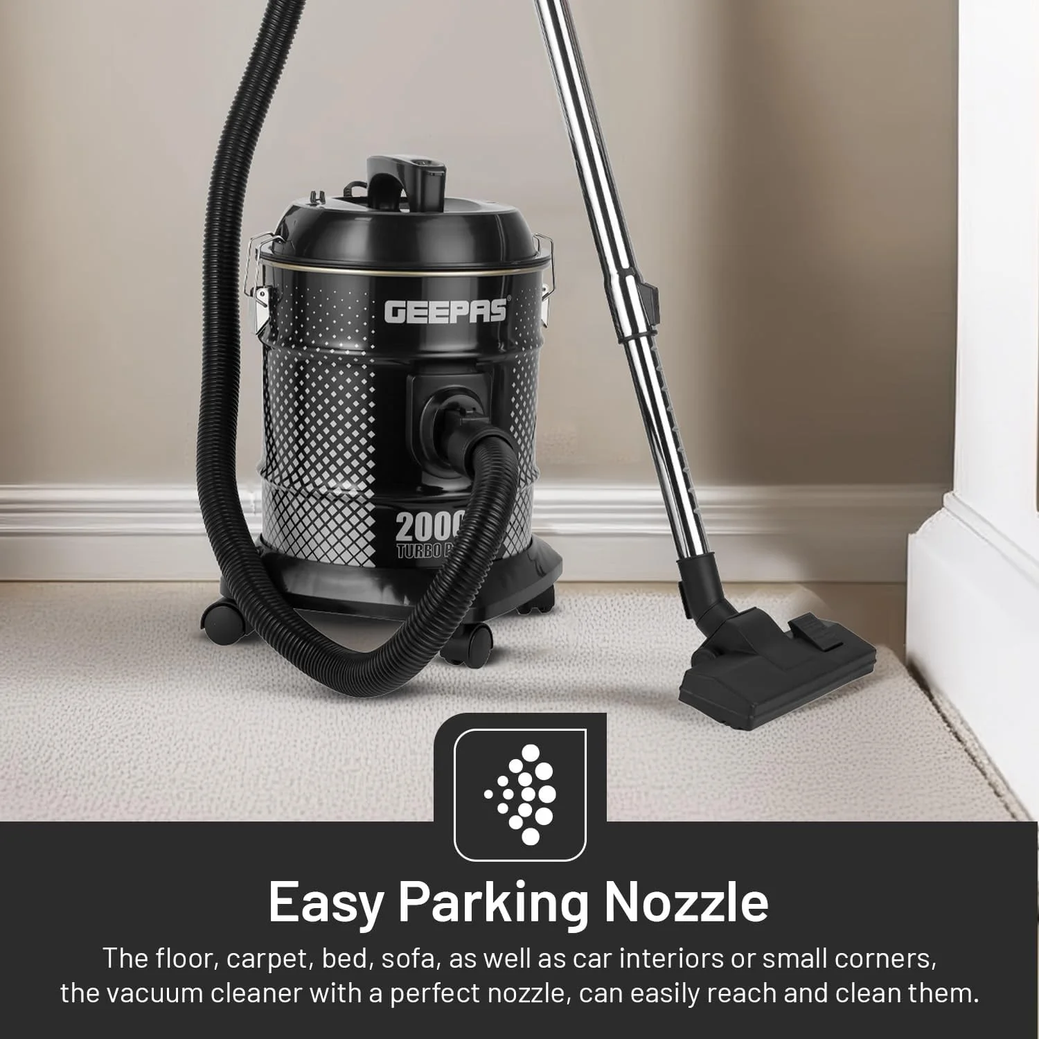 جاروبرقی آب و خاک دو کاره 2000 وات Geepas مدل GVC19045 | موتور قدرتمند مسی | ظرفیت 18 لیتر | مخزن استیل ضد زنگ | نشانگر پر بودن مخزن جاروبرقی آب و خاک دو کاره 2000 وات Geepas مدل GVC19045 | موتور قدرتمند مسی | ظرفیت 18 لیتر | مخزن استیل ضد زنگ | نشانگر پر بودن مخزن