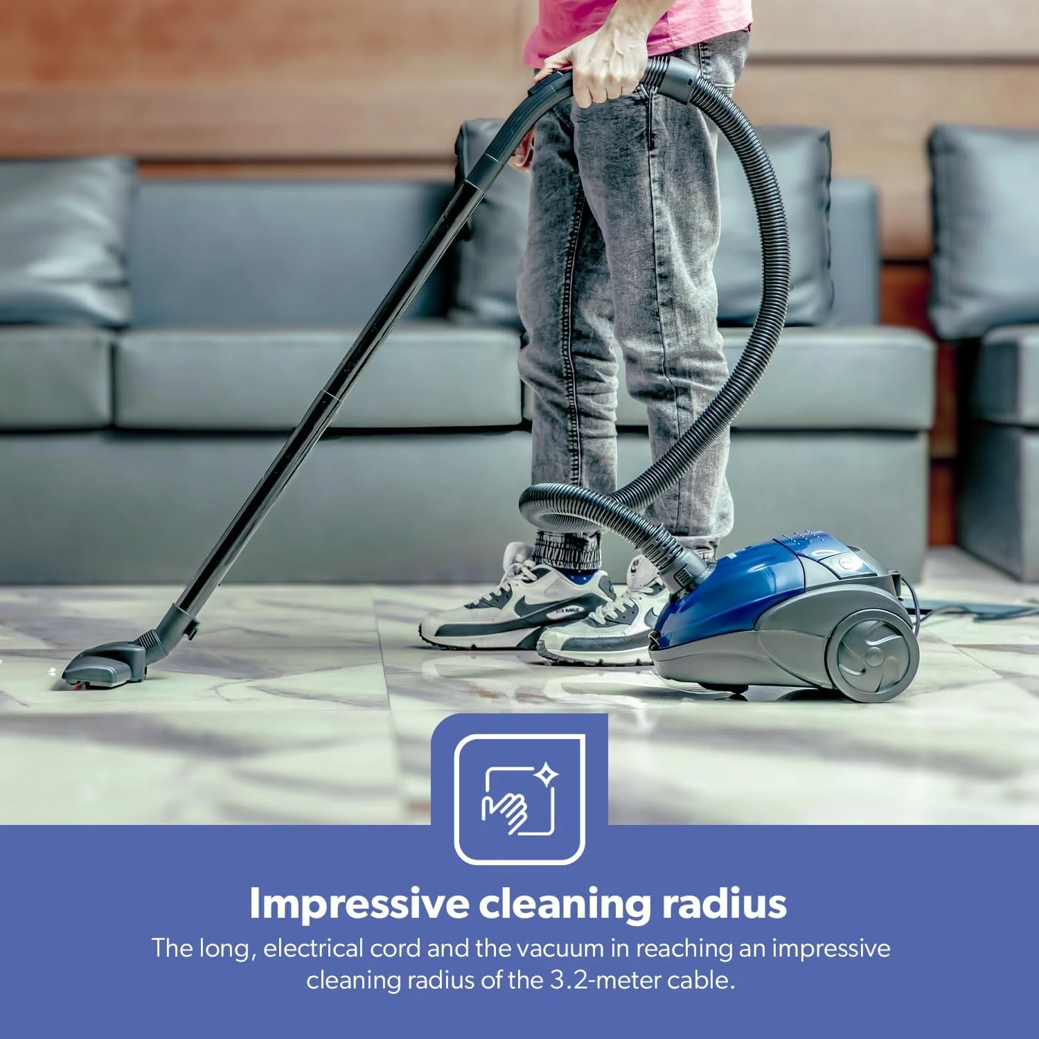 جاروبرقی Geepas مدل GVC2595 - دستی و عصایی، ظرفیت کیسه گرد و غبار 1.5 لیتری، موتور قدرتمند 1400 وات | دسته راحت، چرخ های غلتکی با نازل پارک آسان و نشانگر پر بودن گرد و غبار جاروبرقی Geepas مدل GVC2595 - دستی و عصایی، ظرفیت کیسه گرد و غبار 1.5 لیتری، موتور قدرتمند 1400 وات | دسته راحت، چرخ های غلتکی با نازل پارک آسان و نشانگر پر بودن گرد و غبار