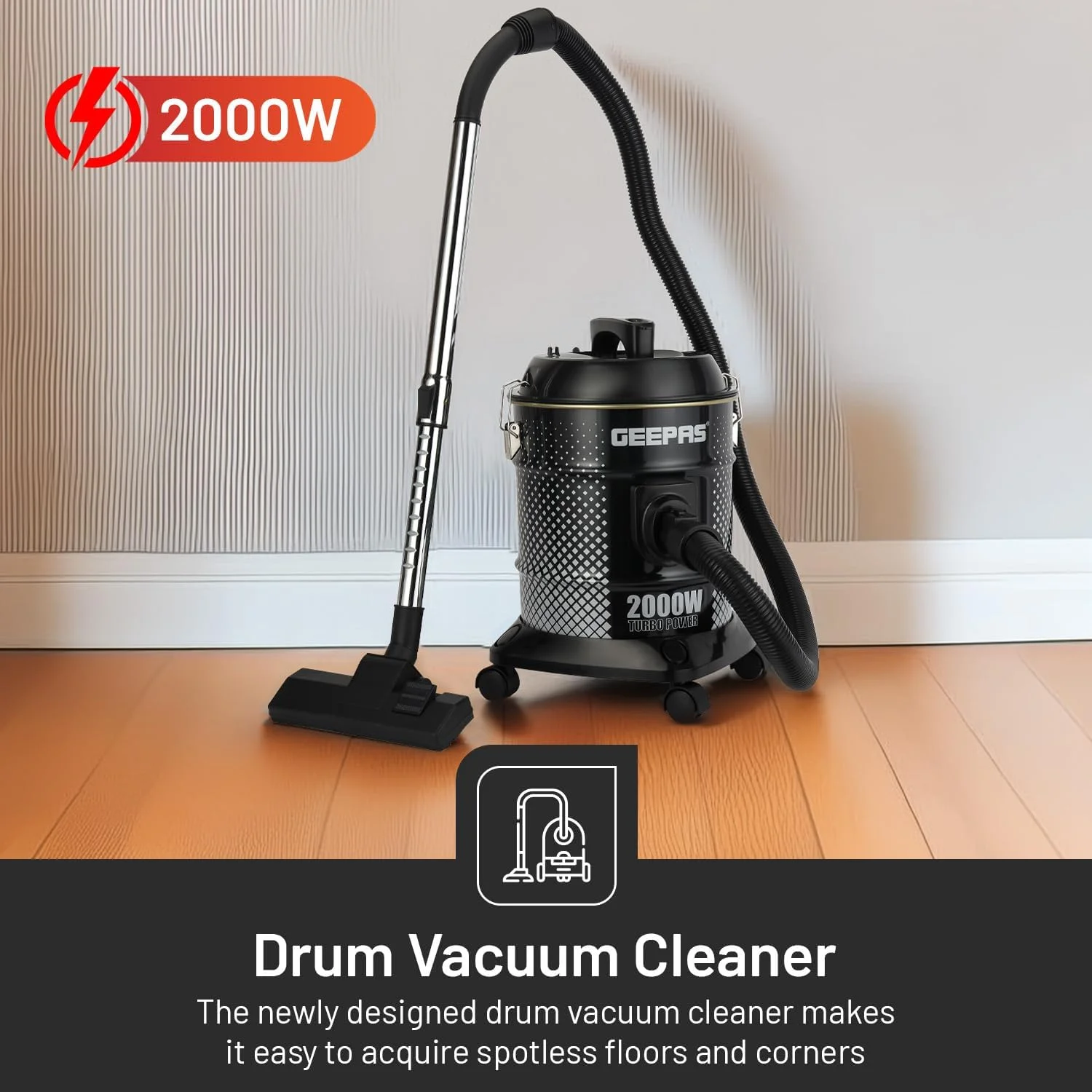 جاروبرقی آب و خاک دو کاره 2000 وات Geepas مدل GVC19045 | موتور قدرتمند مسی | ظرفیت 18 لیتر | مخزن استیل ضد زنگ | نشانگر پر بودن مخزن جاروبرقی آب و خاک دو کاره 2000 وات Geepas مدل GVC19045 | موتور قدرتمند مسی | ظرفیت 18 لیتر | مخزن استیل ضد زنگ | نشانگر پر بودن مخزن