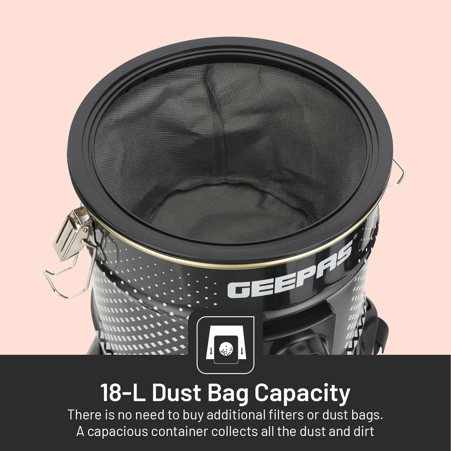 جاروبرقی آب و خاک دو کاره 2000 وات Geepas مدل GVC19045 | موتور قدرتمند مسی | ظرفیت 18 لیتر | مخزن استیل ضد زنگ | نشانگر پر بودن مخزن جاروبرقی آب و خاک دو کاره 2000 وات Geepas مدل GVC19045 | موتور قدرتمند مسی | ظرفیت 18 لیتر | مخزن استیل ضد زنگ | نشانگر پر بودن مخزن