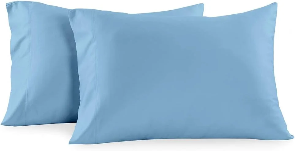 Royal Tradition Viscose from Bamboo Pillowcases, Set of 2 Standard/Queen, Solid Blue, Super Soft and Cool Pillow Case Set