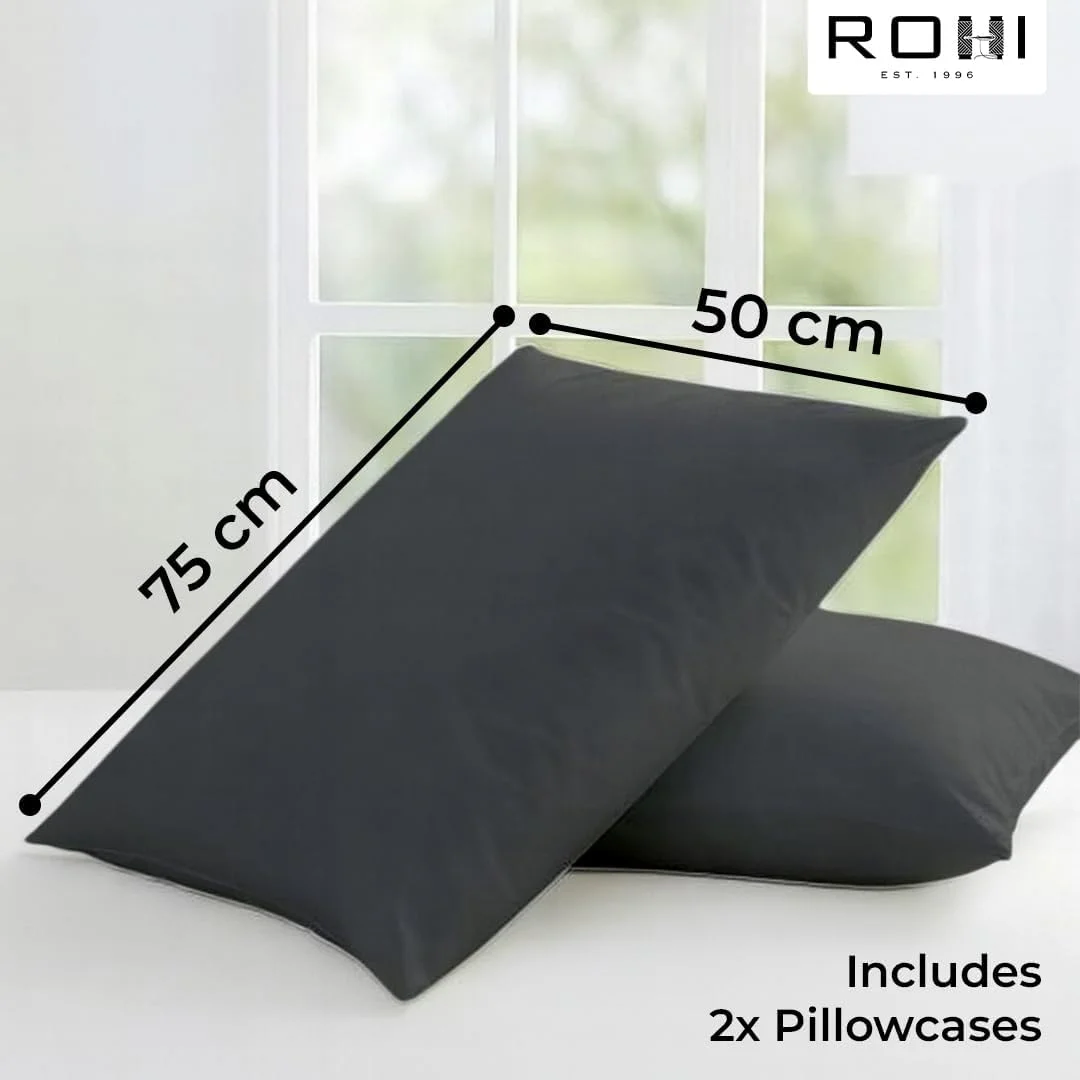 Rohi Pillow Cases 2 Pack 100% Microfiber Pillowcases – Envelope Closure Standard Size 50 x 75 cm Pillow Covers – Ultra Soft, Hypoallergenic & Durable Pillow Cases (Dark Grey – 50 x 75 cm) Rohi Pillow Cases 2 Pack 100% Microfiber Pillowcases – Envelope Closure Standard Size 50 x 75 cm Pillow Covers – Ultra Soft, Hypoallergenic & Durable Pillow Cases (Dark Grey – 50 x 75 cm)