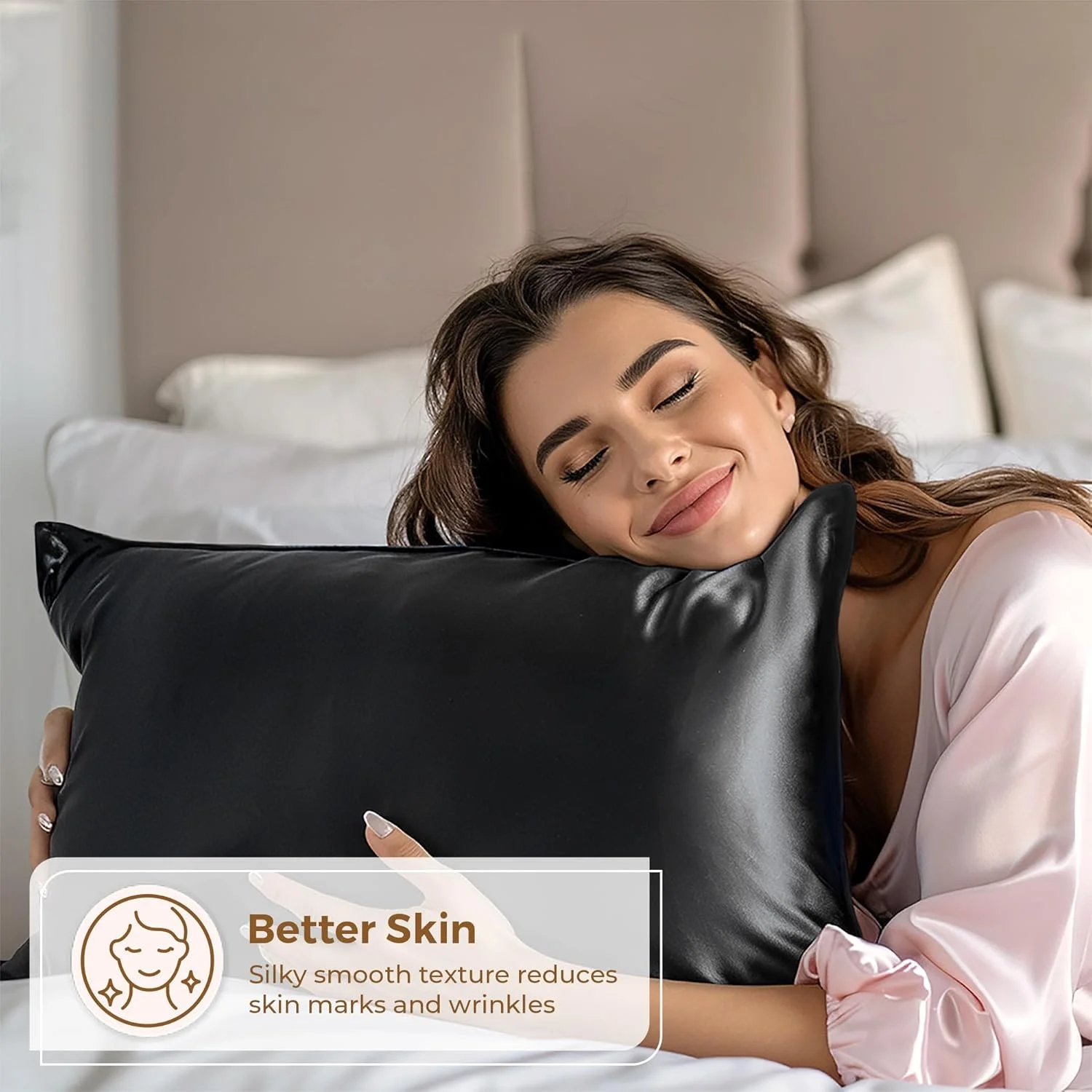 ست 2 عددی روبالشتی ساتن Pure Bedding - سایز کینگ (50x100 سانتی متر، مشکی) - روبالشتی های ابریشمی برای مو و پوست - روکش های روبالشتی ساتن با بستن پاکتی - میکروفیبر ممتاز فوق العاده نرم ست 2 عددی روبالشتی ساتن Pure Bedding - سایز کینگ (50x100 سانتی متر، مشکی) - روبالشتی های ابریشمی برای مو و پوست - روکش های روبالشتی ساتن با بستن پاکتی - میکروفیبر ممتاز فوق العاده نرم