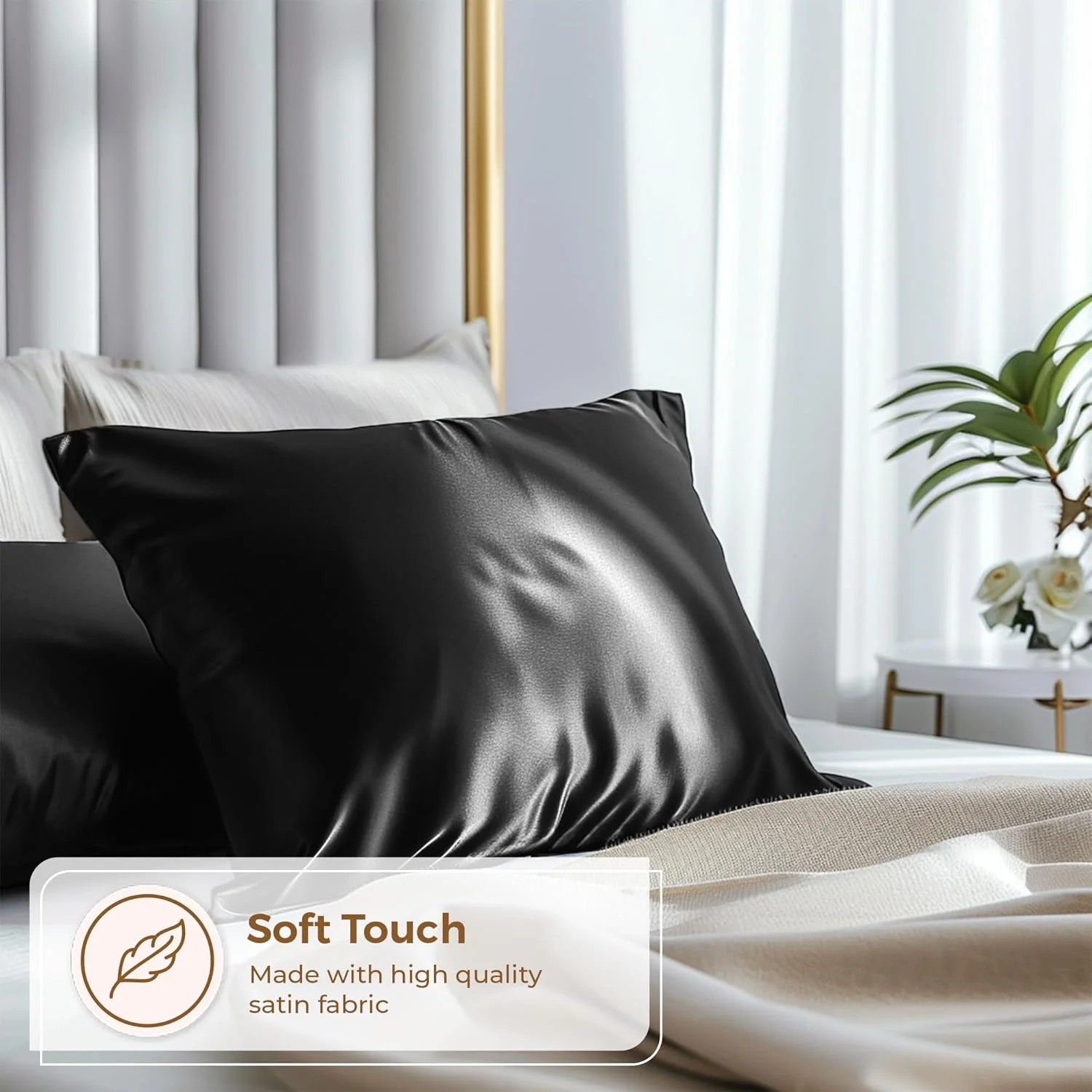 ست 2 عددی روبالشتی ساتن Pure Bedding - سایز کینگ (50x100 سانتی متر، مشکی) - روبالشتی های ابریشمی برای مو و پوست - روکش های روبالشتی ساتن با بستن پاکتی - میکروفیبر ممتاز فوق العاده نرم ست 2 عددی روبالشتی ساتن Pure Bedding - سایز کینگ (50x100 سانتی متر، مشکی) - روبالشتی های ابریشمی برای مو و پوست - روکش های روبالشتی ساتن با بستن پاکتی - میکروفیبر ممتاز فوق العاده نرم