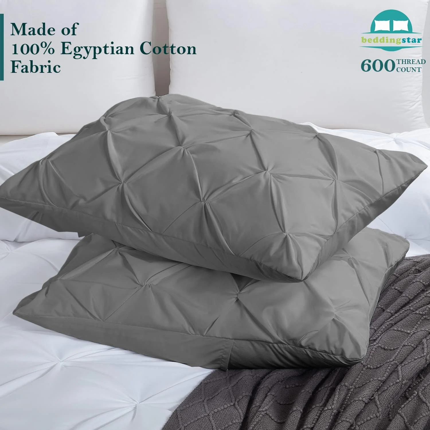 ست 2 عددی روبالشتی کینگ، طرح پلیسه دار، خاکستری تیره، سایز کینگ 50x90 سانتی متر، روکش بالشت، 100% پنبه مصری، 600 نخ، نرم و لطیف، روکش کوسن، طرح پلیسه دار تزئینی برای تخت ست 2 عددی روبالشتی کینگ، طرح پلیسه دار، خاکستری تیره، سایز کینگ 50x90 سانتی متر، روکش بالشت، 100% پنبه مصری، 600 نخ، نرم و لطیف، روکش کوسن، طرح پلیسه دار تزئینی برای تخت
