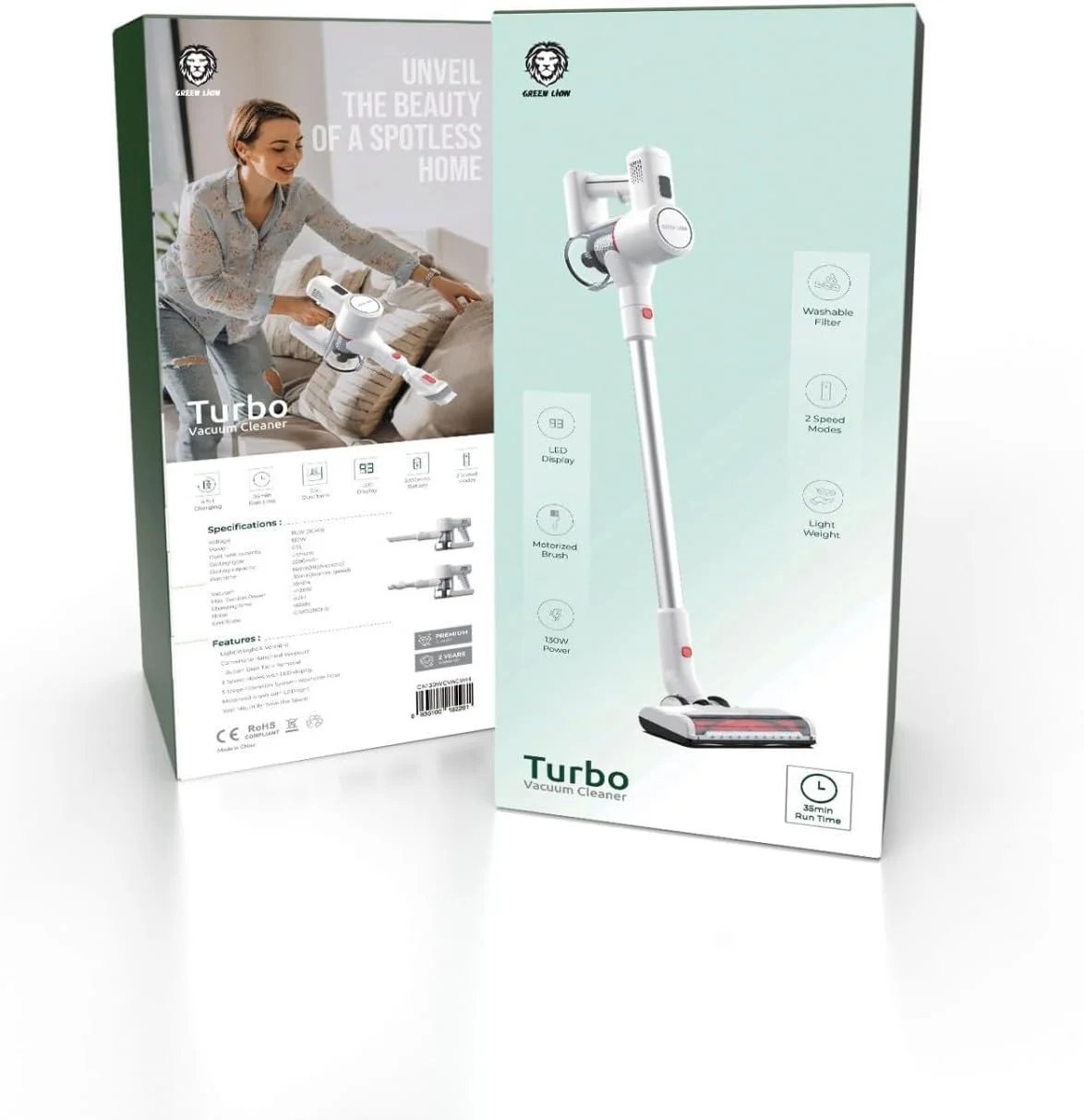 جاروبرقی توربو گرین لاین - سفید