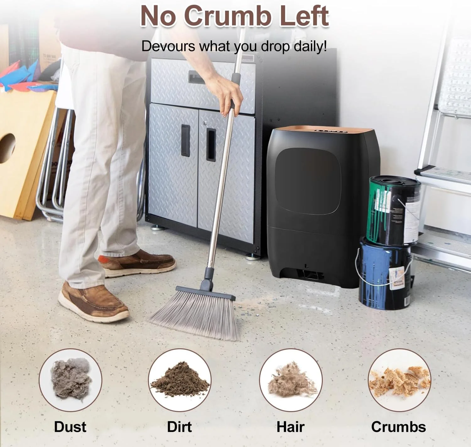 جاروبرقی سطلی اتوماتیک KAIGITE با نازل، مخزن 7 لیتری، جاروبرقی چند حالته برای تمیز کردن موی حیوانات خانگی، آشغال غذا، آشپزخانه و سالن جاروبرقی سطلی اتوماتیک KAIGITE با نازل، مخزن 7 لیتری، جاروبرقی چند حالته برای تمیز کردن موی حیوانات خانگی، آشغال غذا، آشپزخانه و سالن