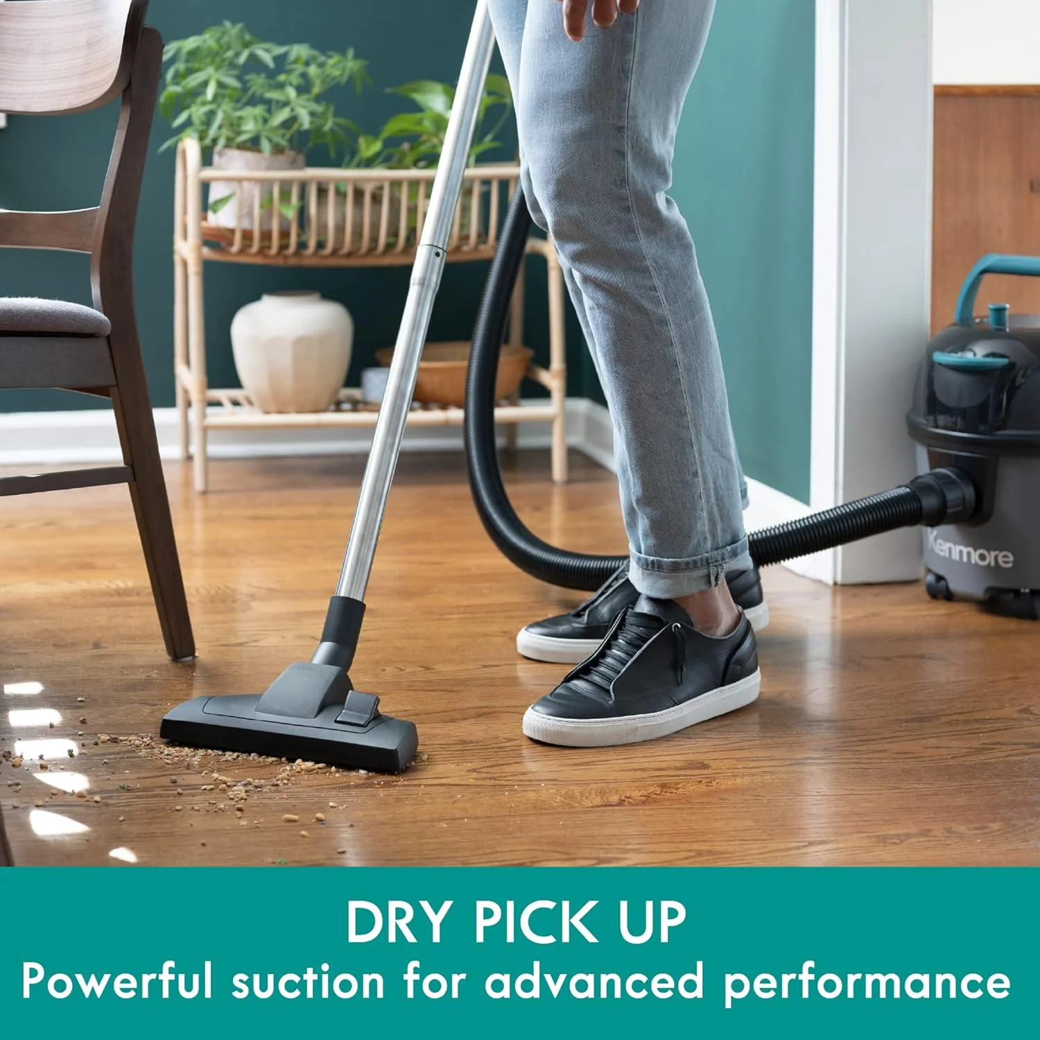 جاروبرقی سطلی کیسه ای کنمور KW3010 با ظرفیت 3 گالن، سبک و با راندمان بالا به همراه 3 ابزار تمیزکاری و فیلتر قابل شستشو مناسب برای منزل، کف سخت، فرش، موی حیوانات خانگی، مشکی + خشک