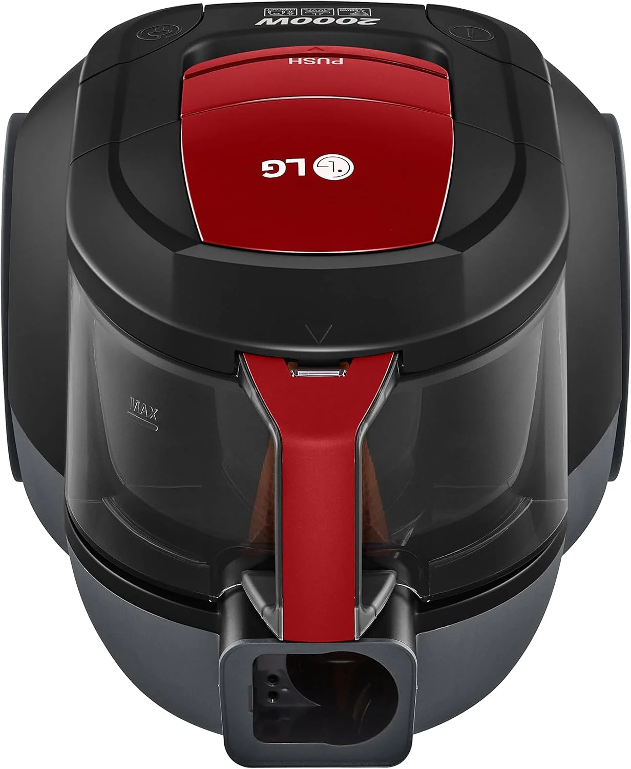 جاروبرقی ال جی مدل VC5420NNTR با توان 2000 وات، ظرفیت مخزن گرد و غبار 1.5 لیتر، مشکی/قرمز