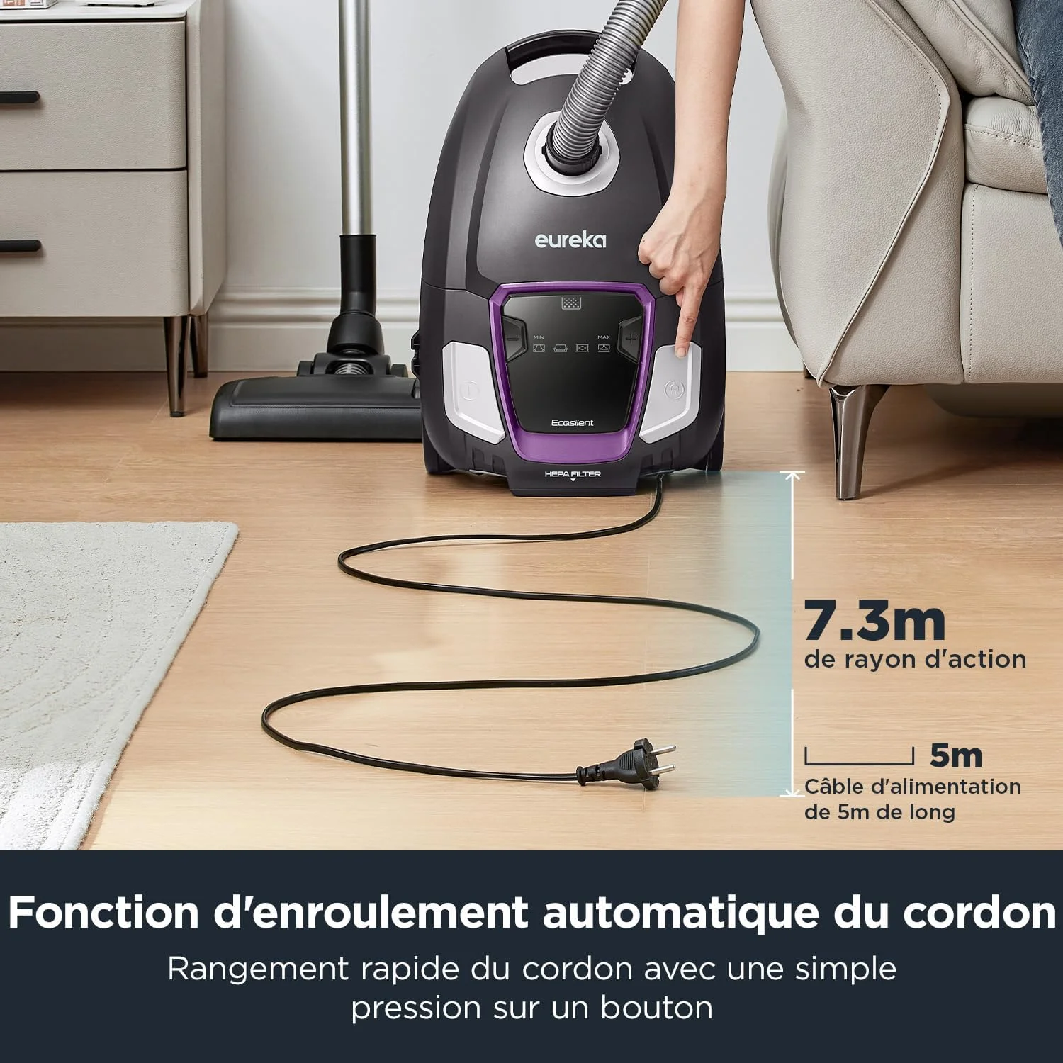 جاروبرقی کیسه ای یورکا مدل NEN300، توان 700 وات، سطح صدای 62 دسی بل، جاروبرقی بسیار کم صدا، جاروبرقی قدرتمند با فیلتر بهداشتی و نازل مخصوص سطوح سخت، پارکت، فرش، سرامیک و کاشی، 2 لیتر جاروبرقی کیسه ای یورکا مدل NEN300، توان 700 وات، سطح صدای 62 دسی بل، جاروبرقی بسیار کم صدا، جاروبرقی قدرتمند با فیلتر بهداشتی و نازل مخصوص سطوح سخت، پارکت، فرش، سرامیک و کاشی، 2 لیتر